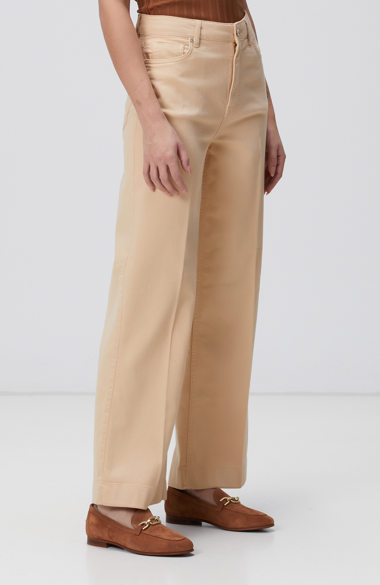 Bej Denim Pantolon