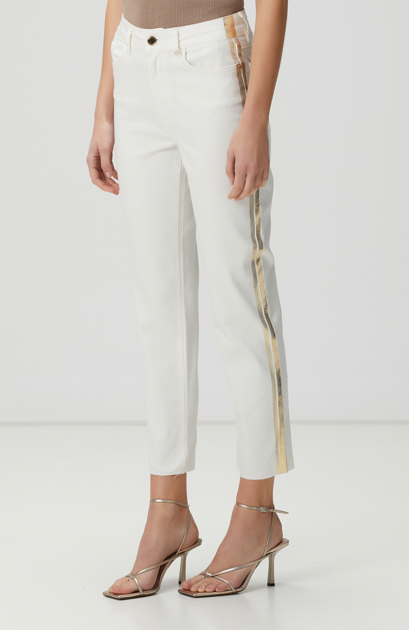 Kırık Beyaz Denim Pantolon