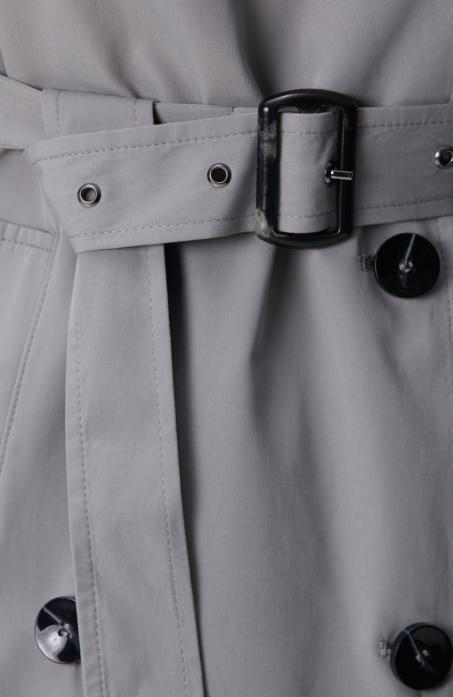 Açık Gri Apolet Detaylı Pardösü