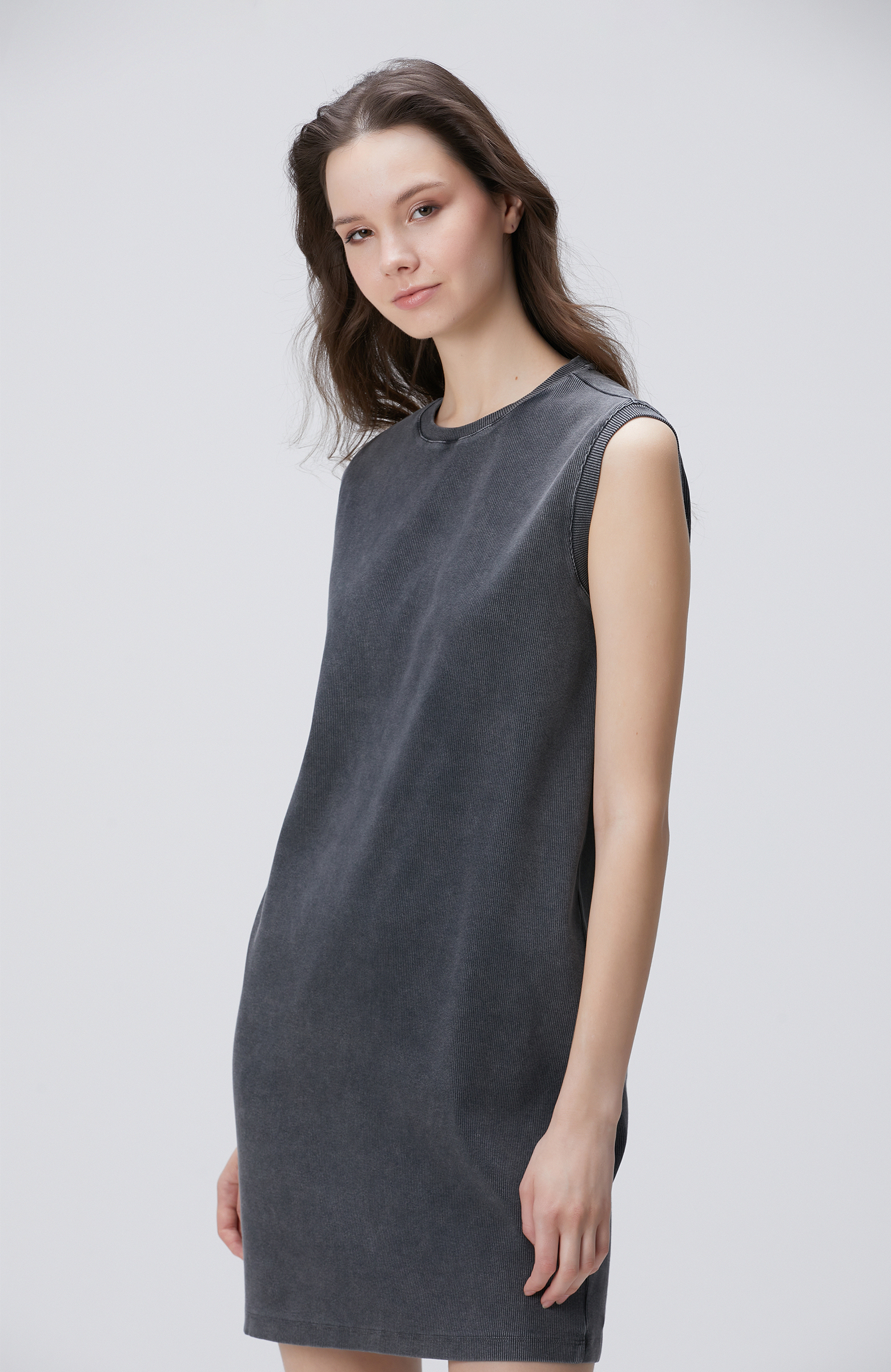 Antrasit Diz Boy Elbise