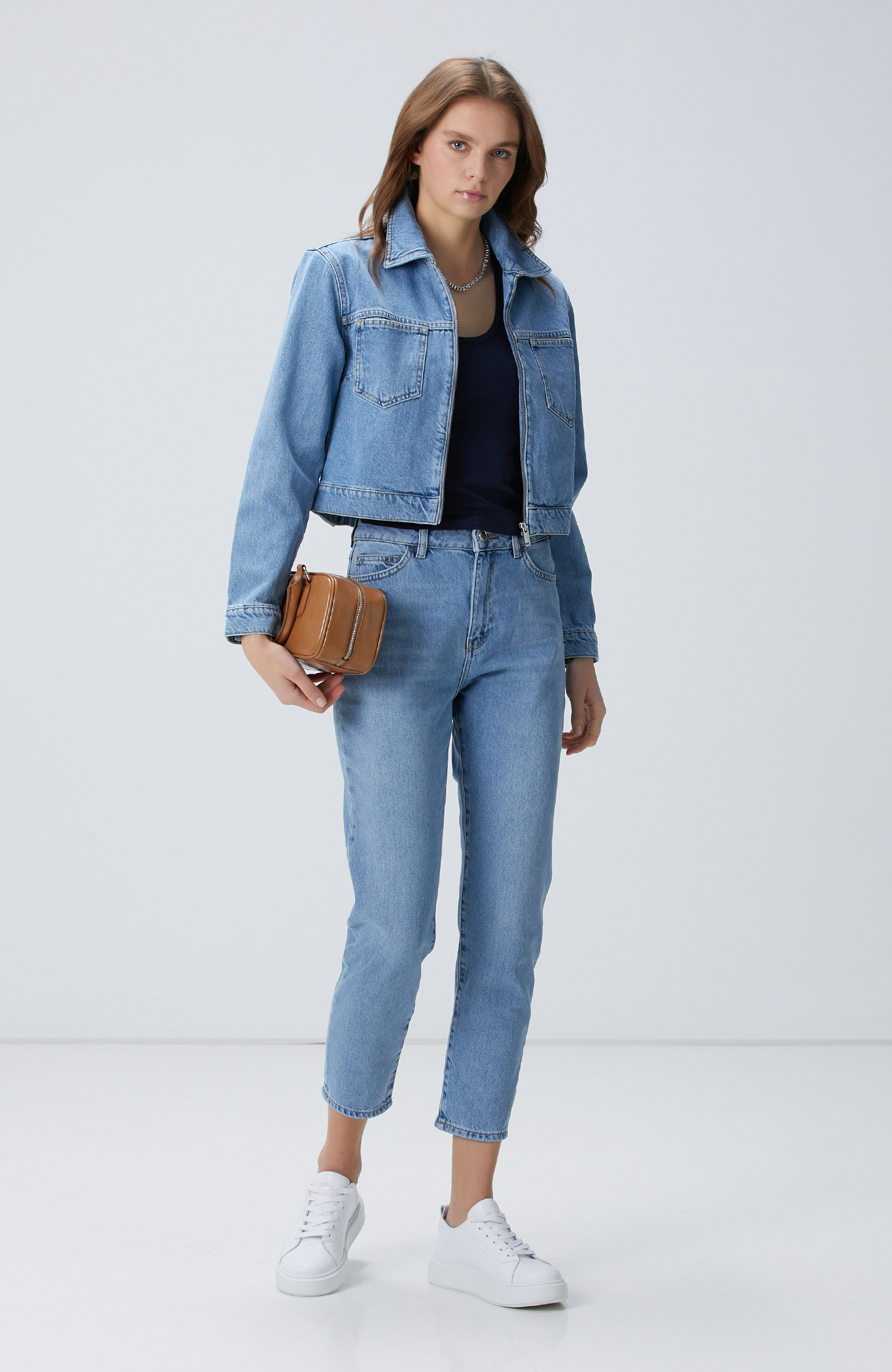 Lacivert Varak Baskılı T-shirt