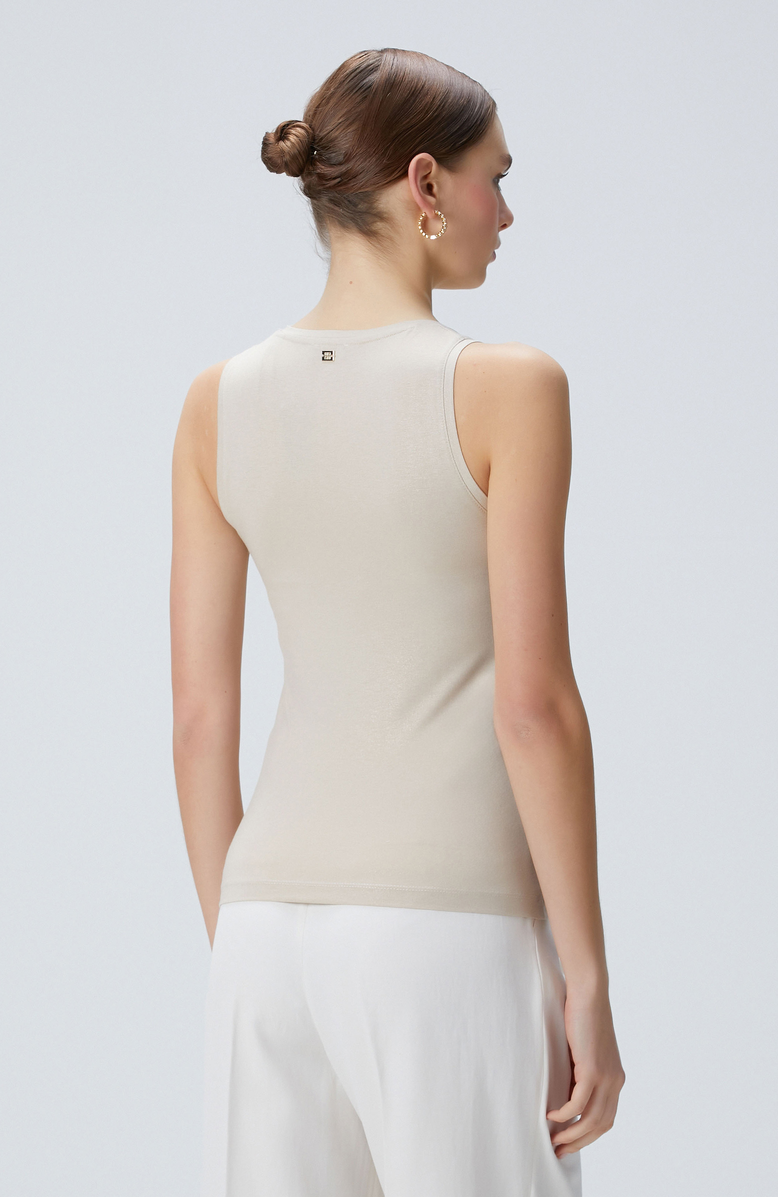 Bej Varak Baskılı T-shirt