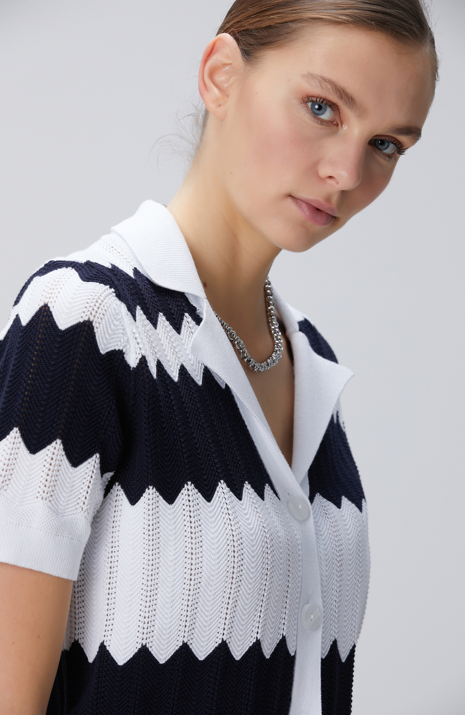 Lacivert-Beyaz Hırka