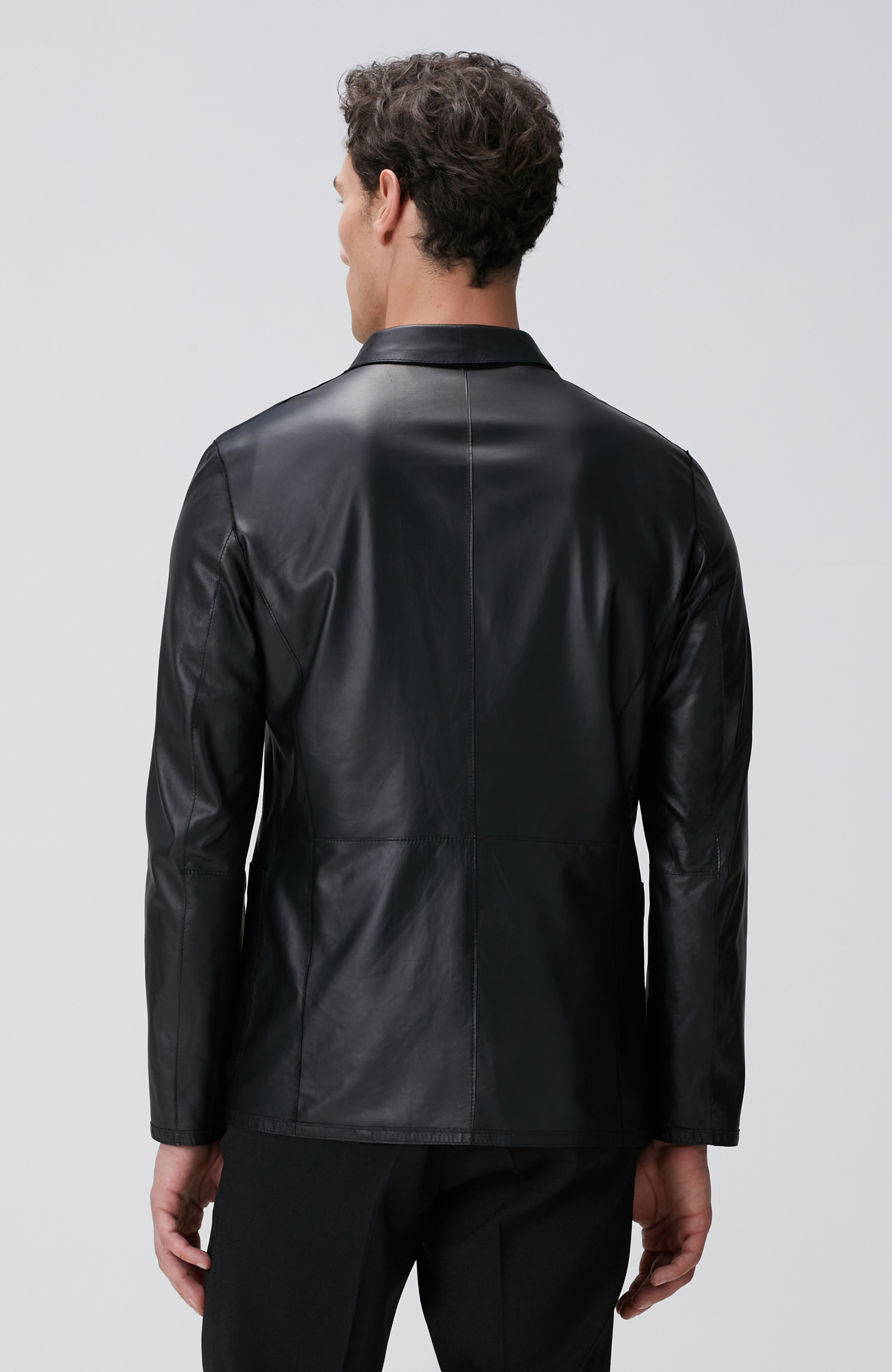 Siyah Çift Taraflı Deri Ceket