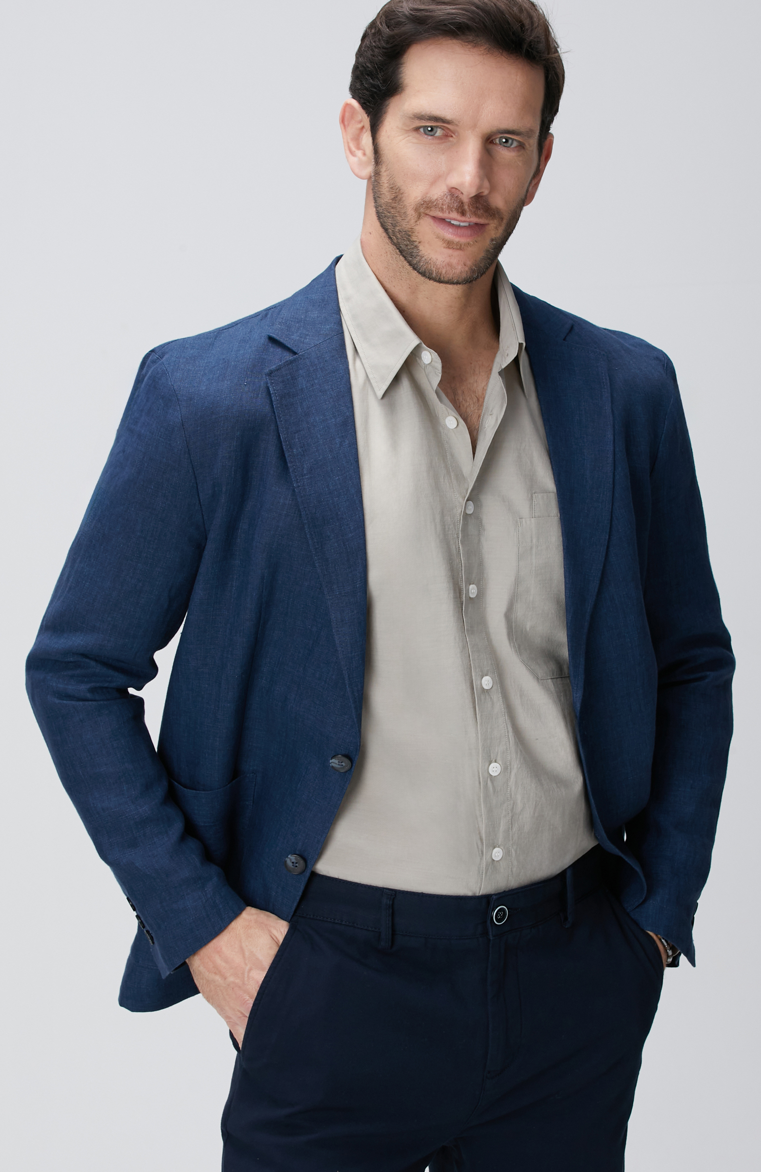 Lacivert Keten Ceket