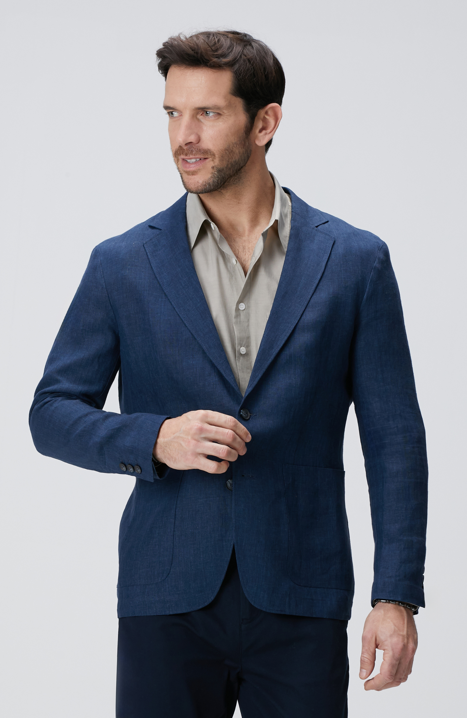 Lacivert Keten Ceket