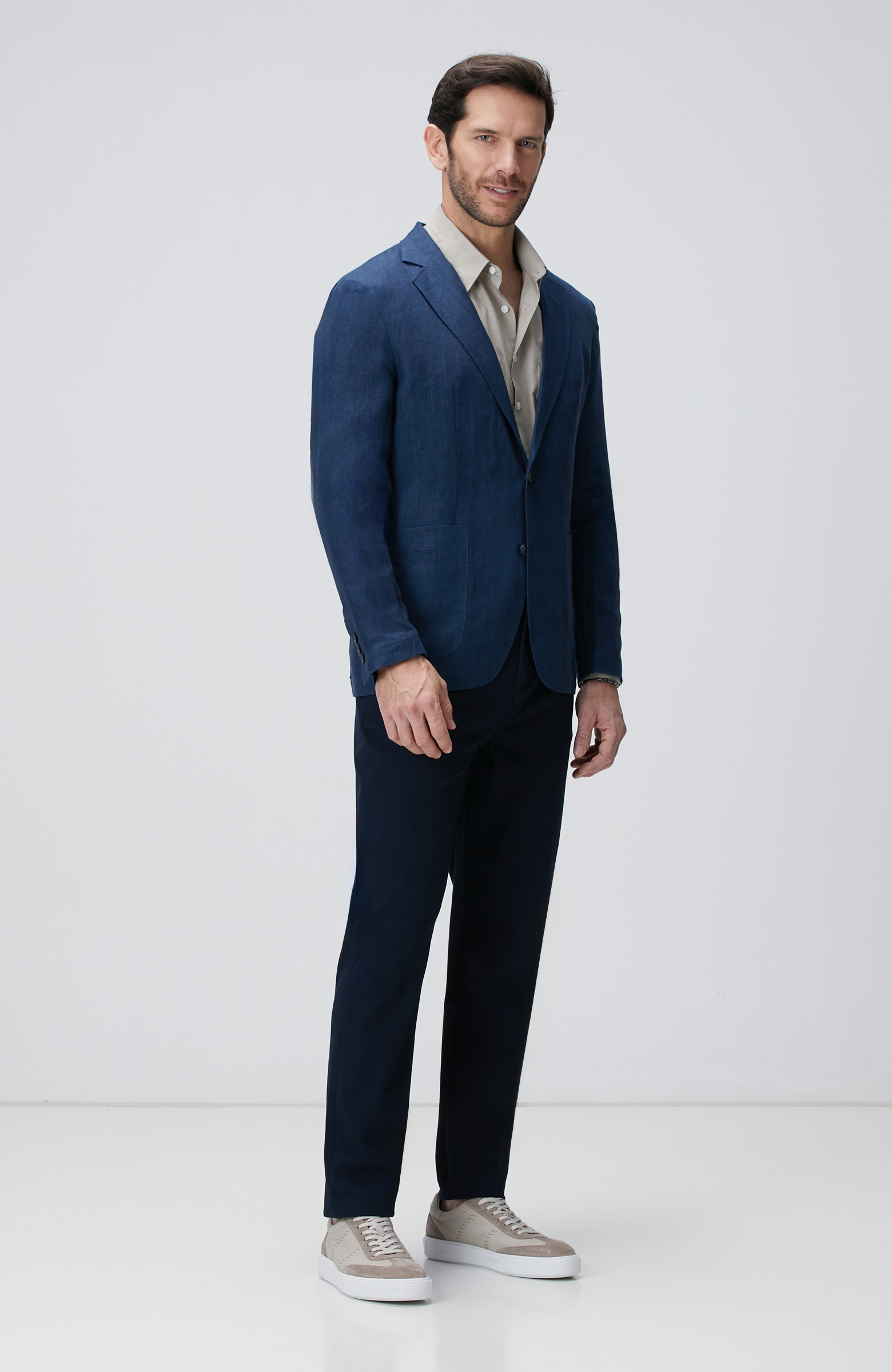 Lacivert Keten Ceket