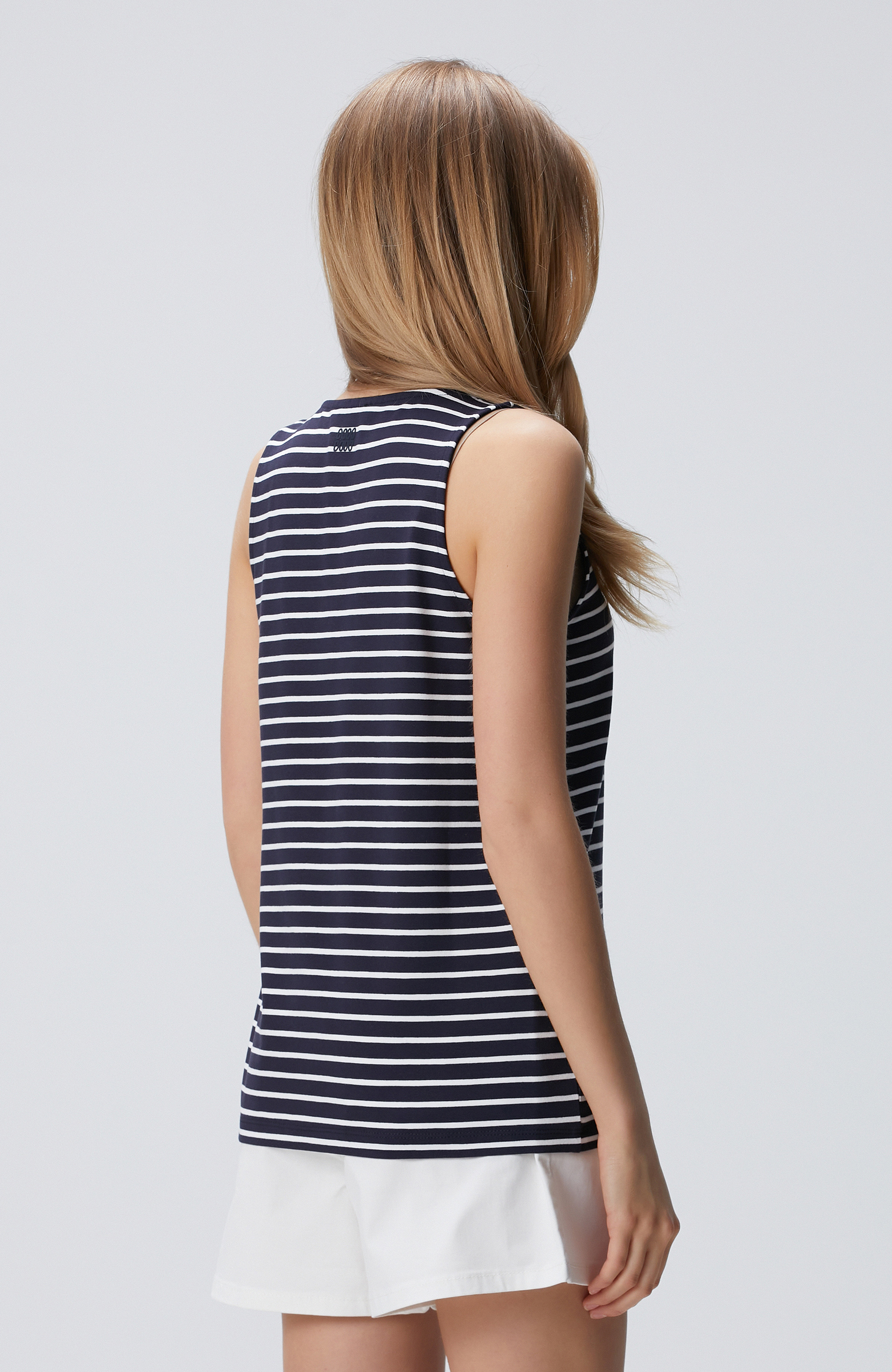 Lacivert Çizgili Örme Atlet