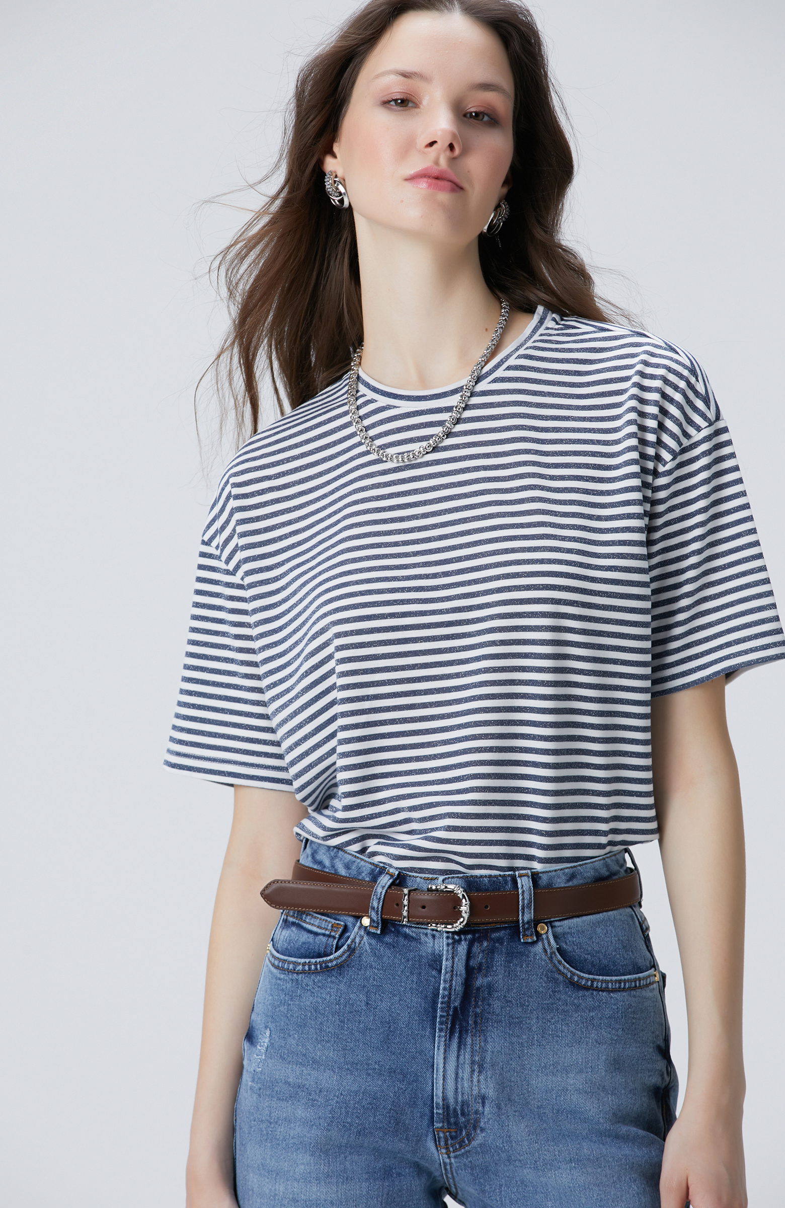 Lacivert Beyaz T-shirt