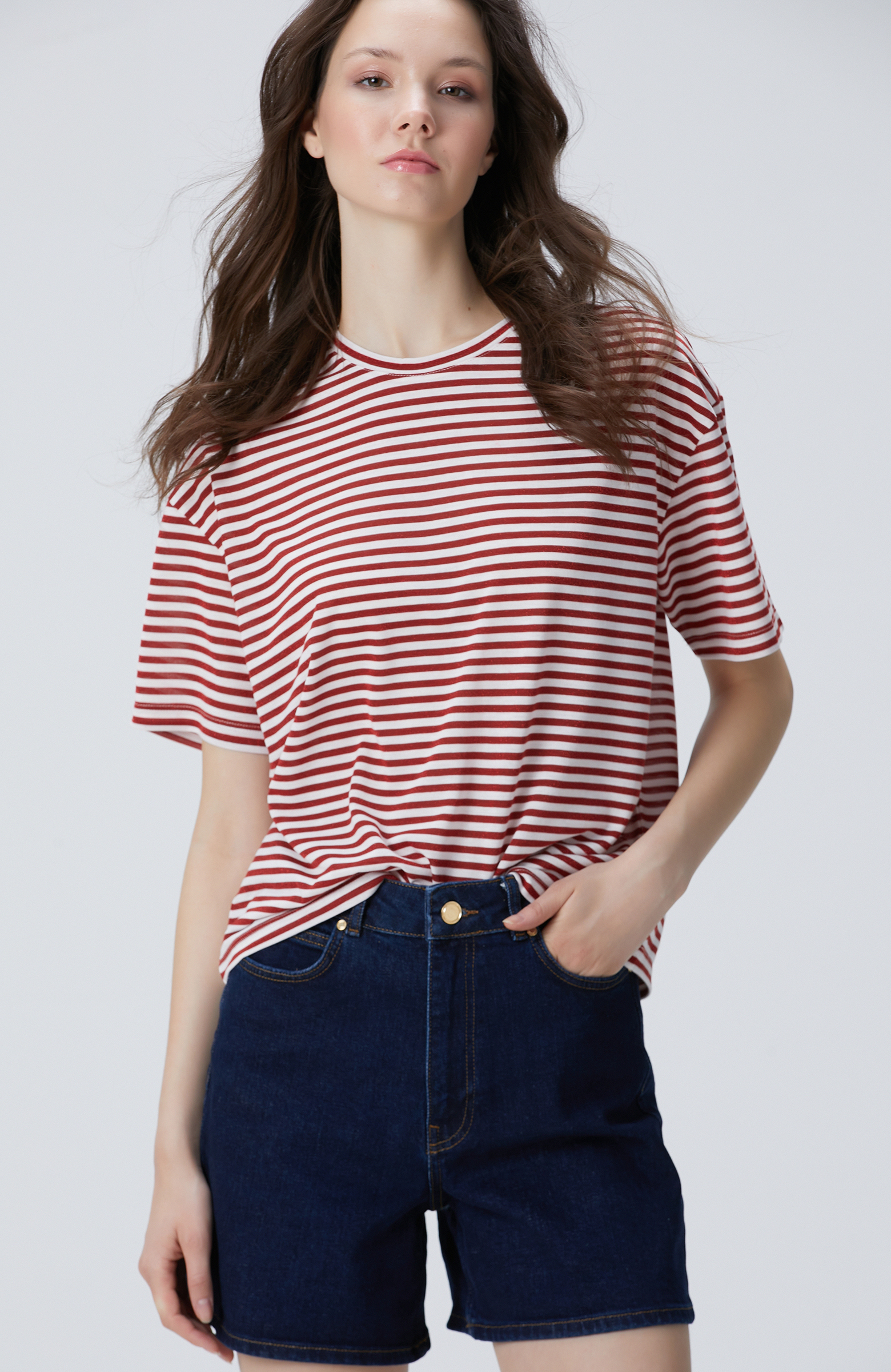 Kırmızı Beyaz T-shirt