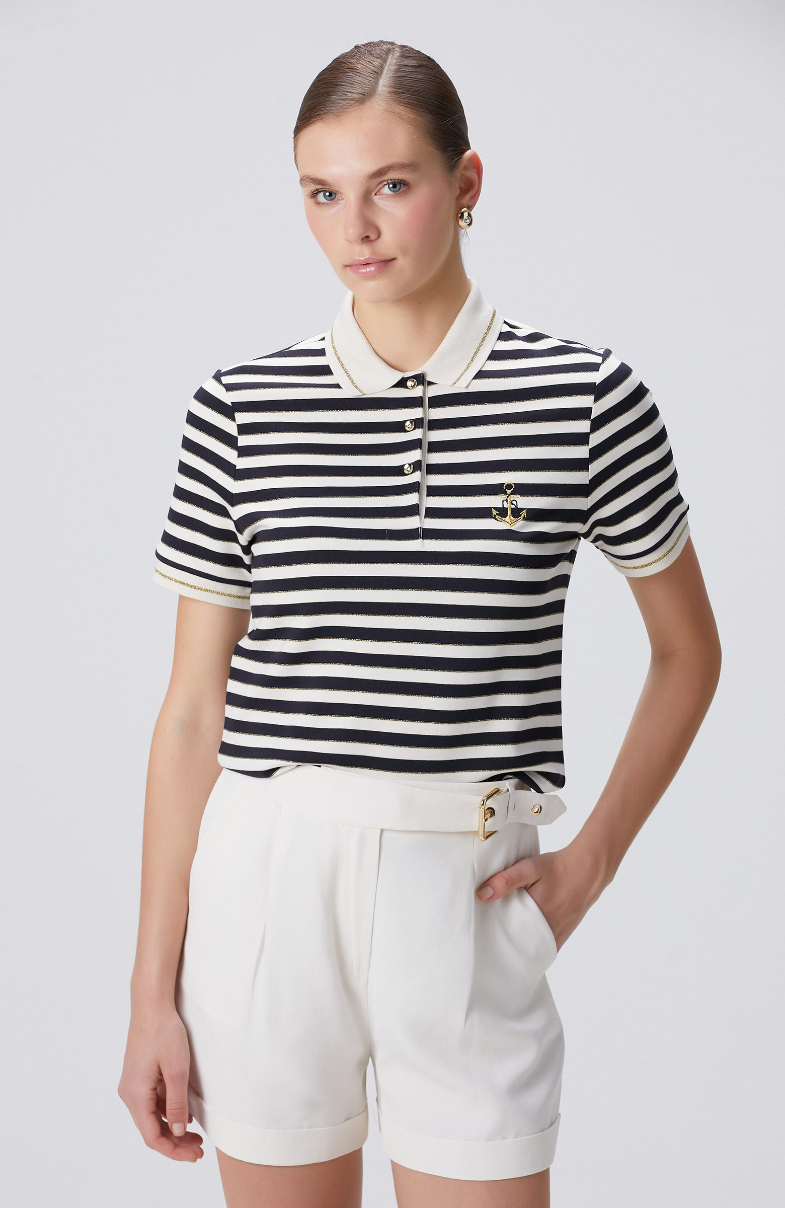 Lacivert Kırık Beyaz T-shirt