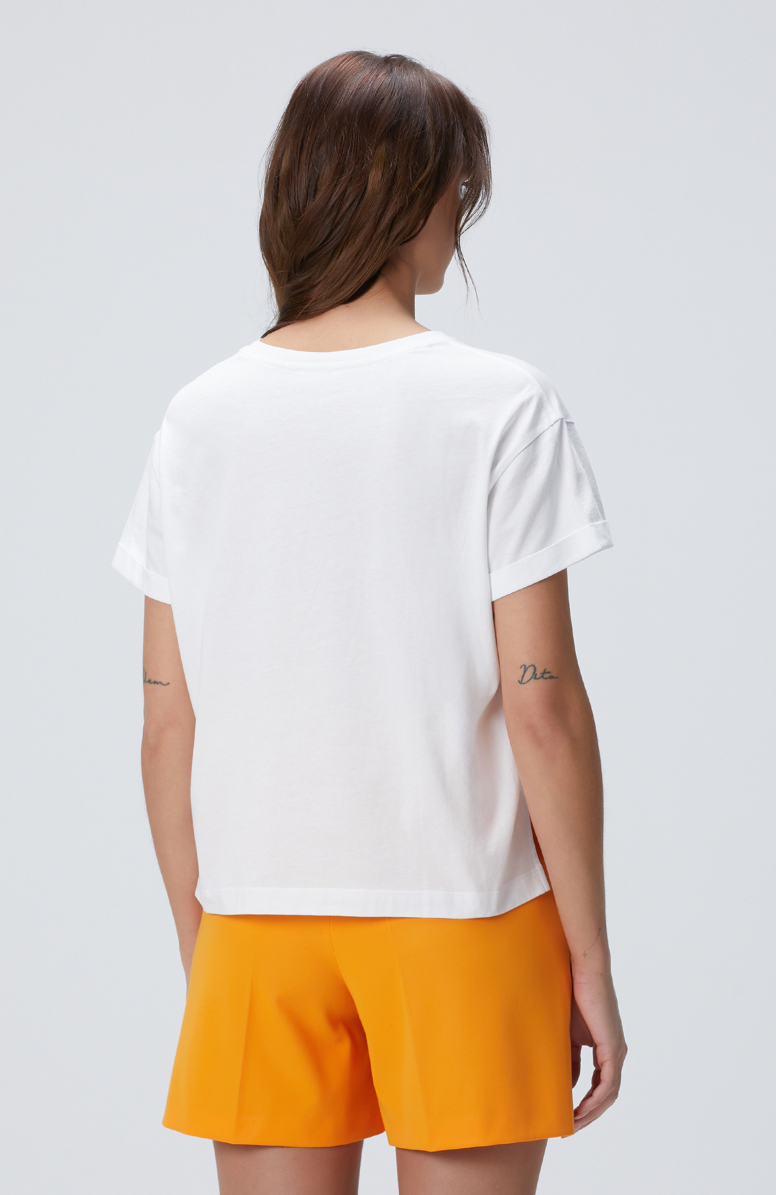 Beyaz Baskılı T-shirt