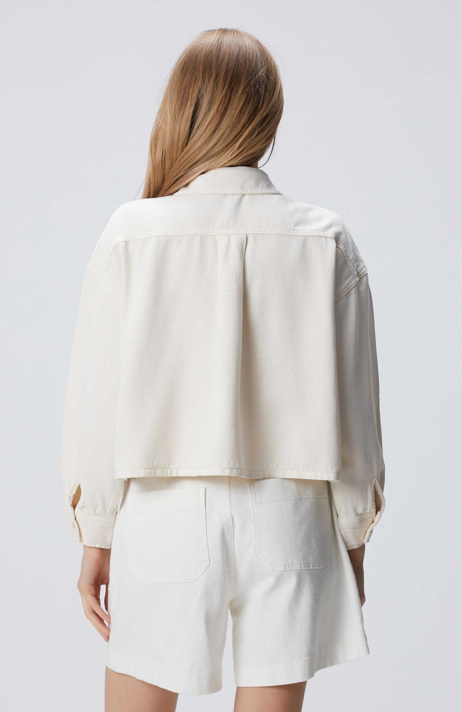 Kırık Beyaz Denim Gömlek