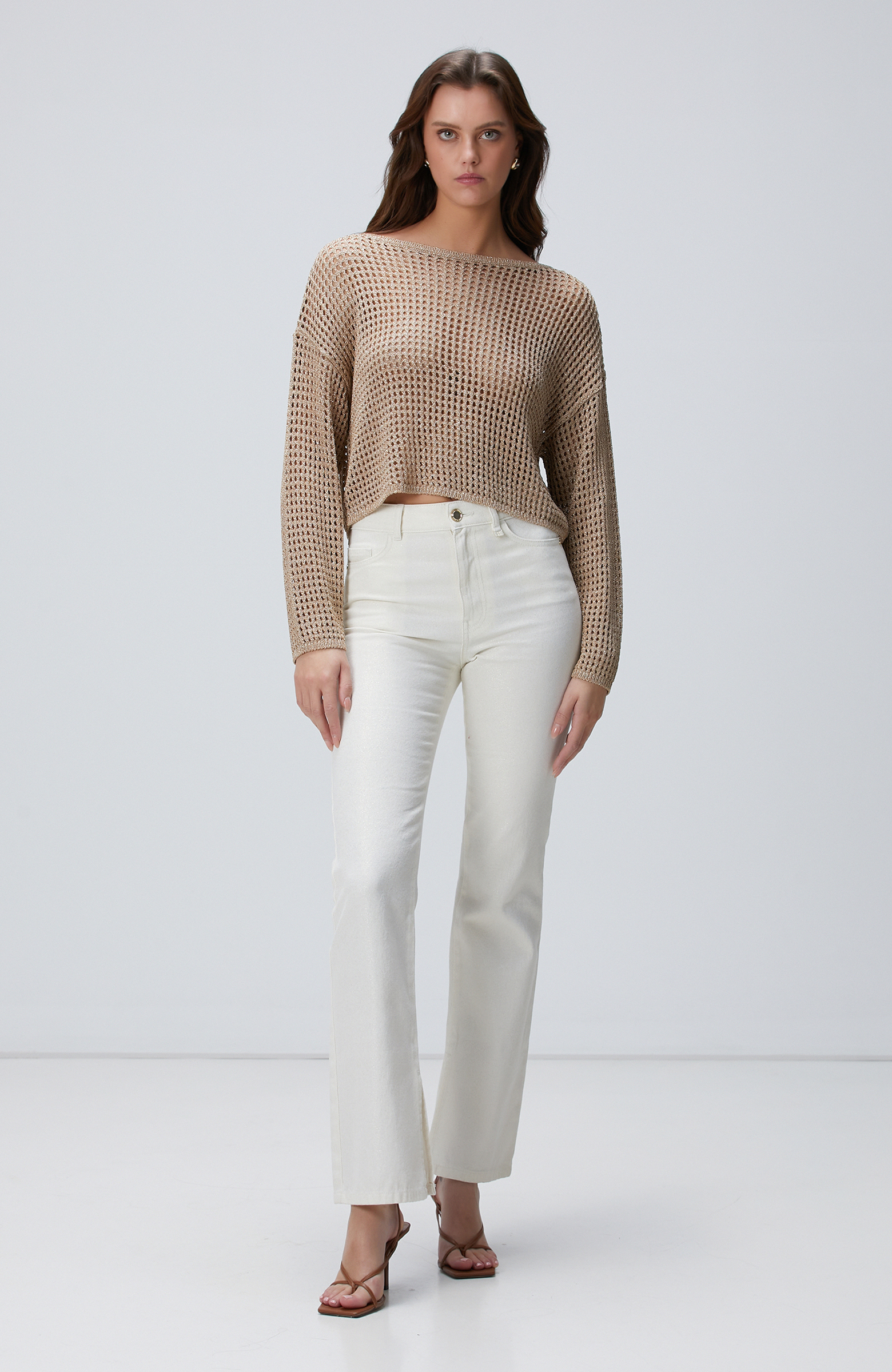 Gold Simli Triko Kazak