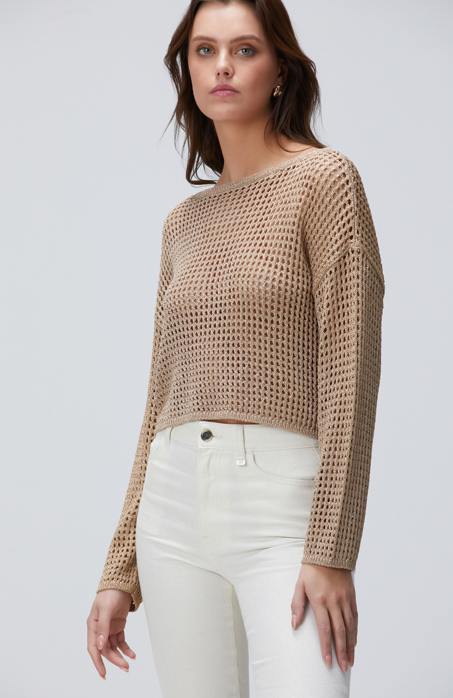 Gold Simli Triko Kazak