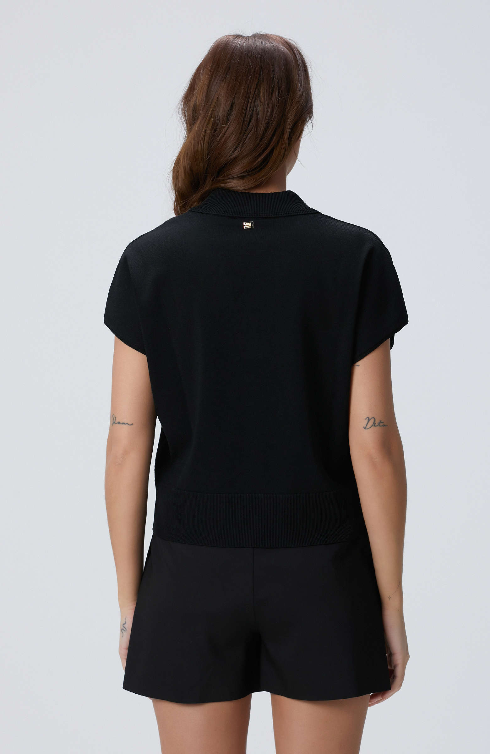 Siyah Basic Düşük Kol Triko