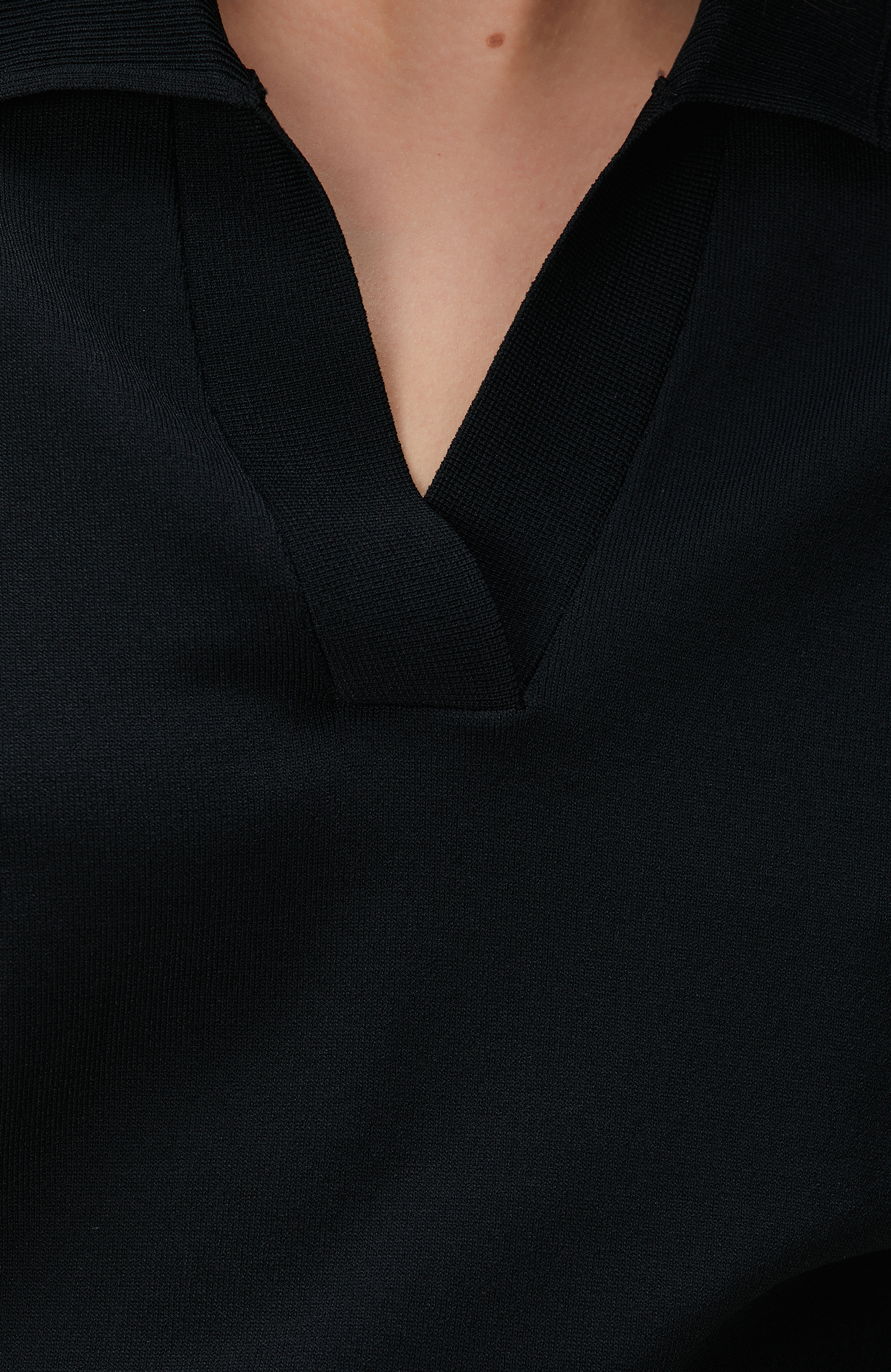 Siyah Basic Düşük Kol Triko