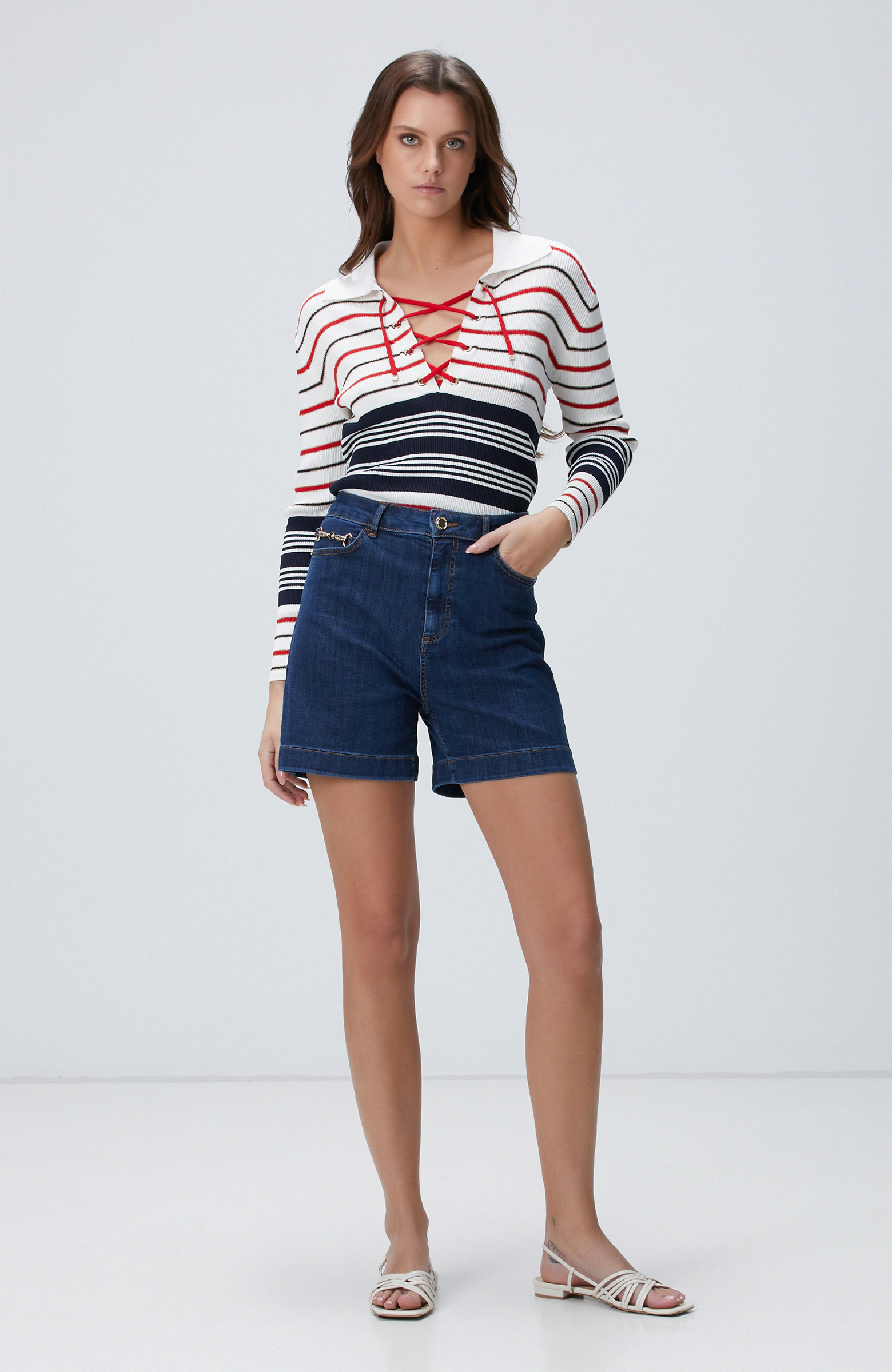 Lacivert Beyaz Kazak