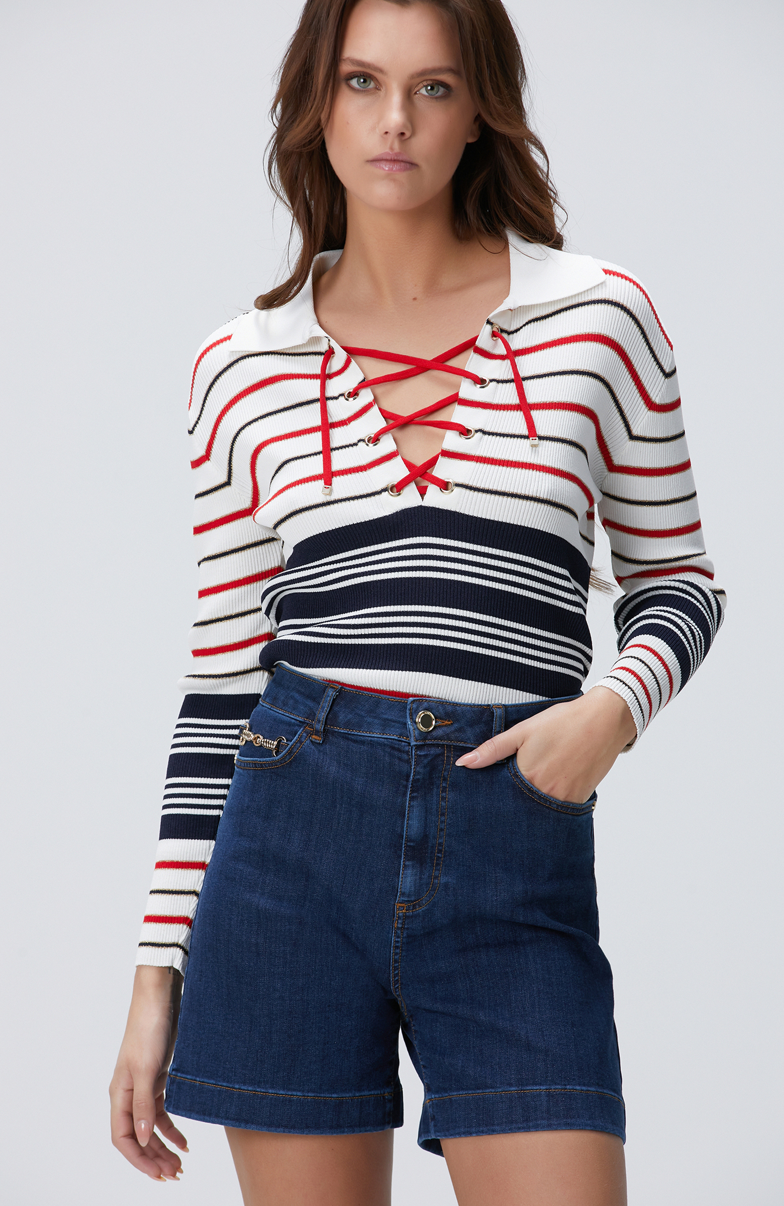 Lacivert Beyaz Kazak