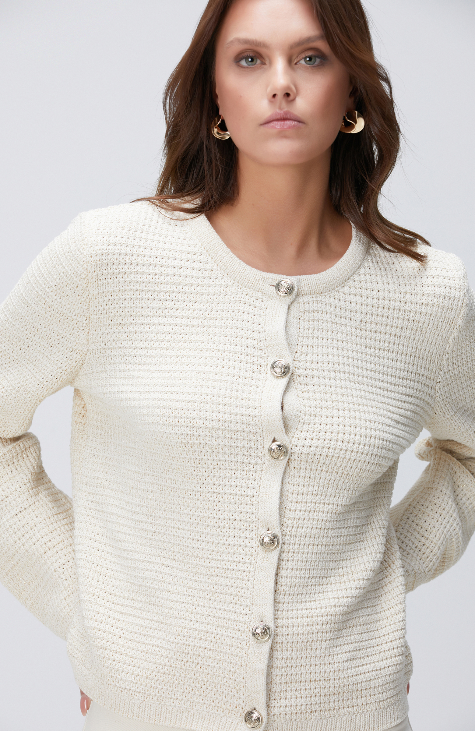 Kırık Beyaz Triko Ceket