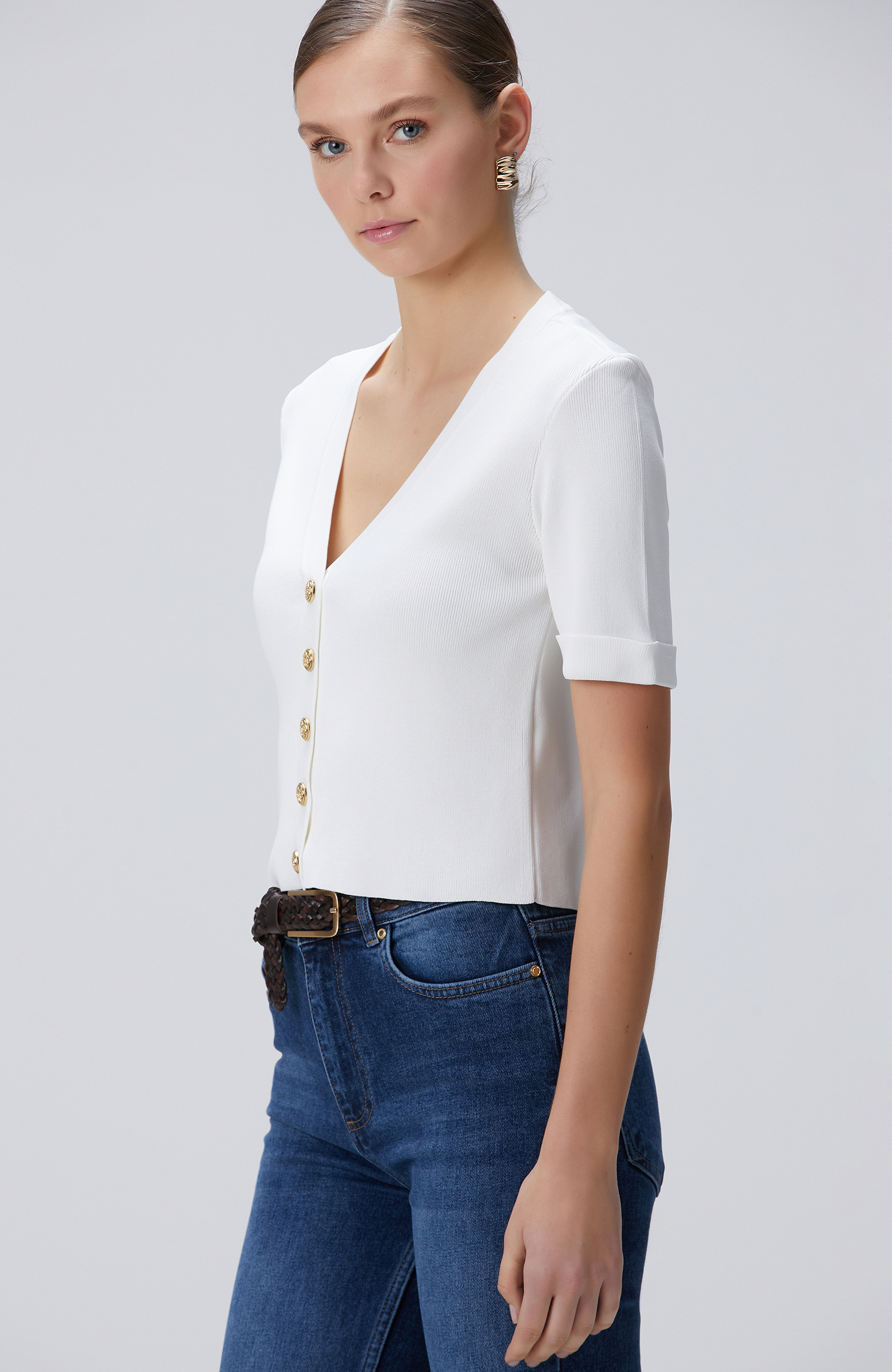 Kırıkbeyaz  Triko Ceket