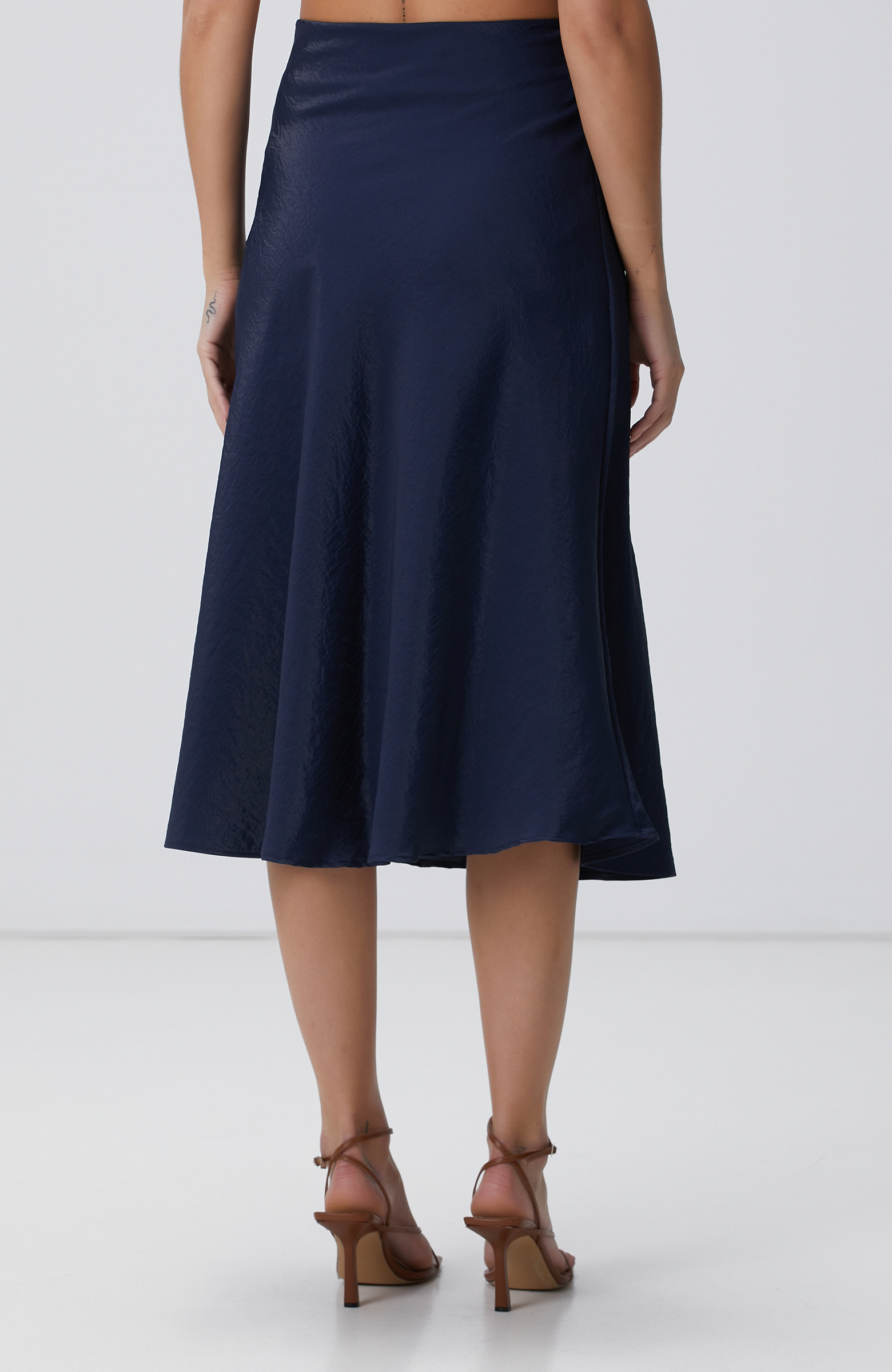 Lacivert Midi Etek