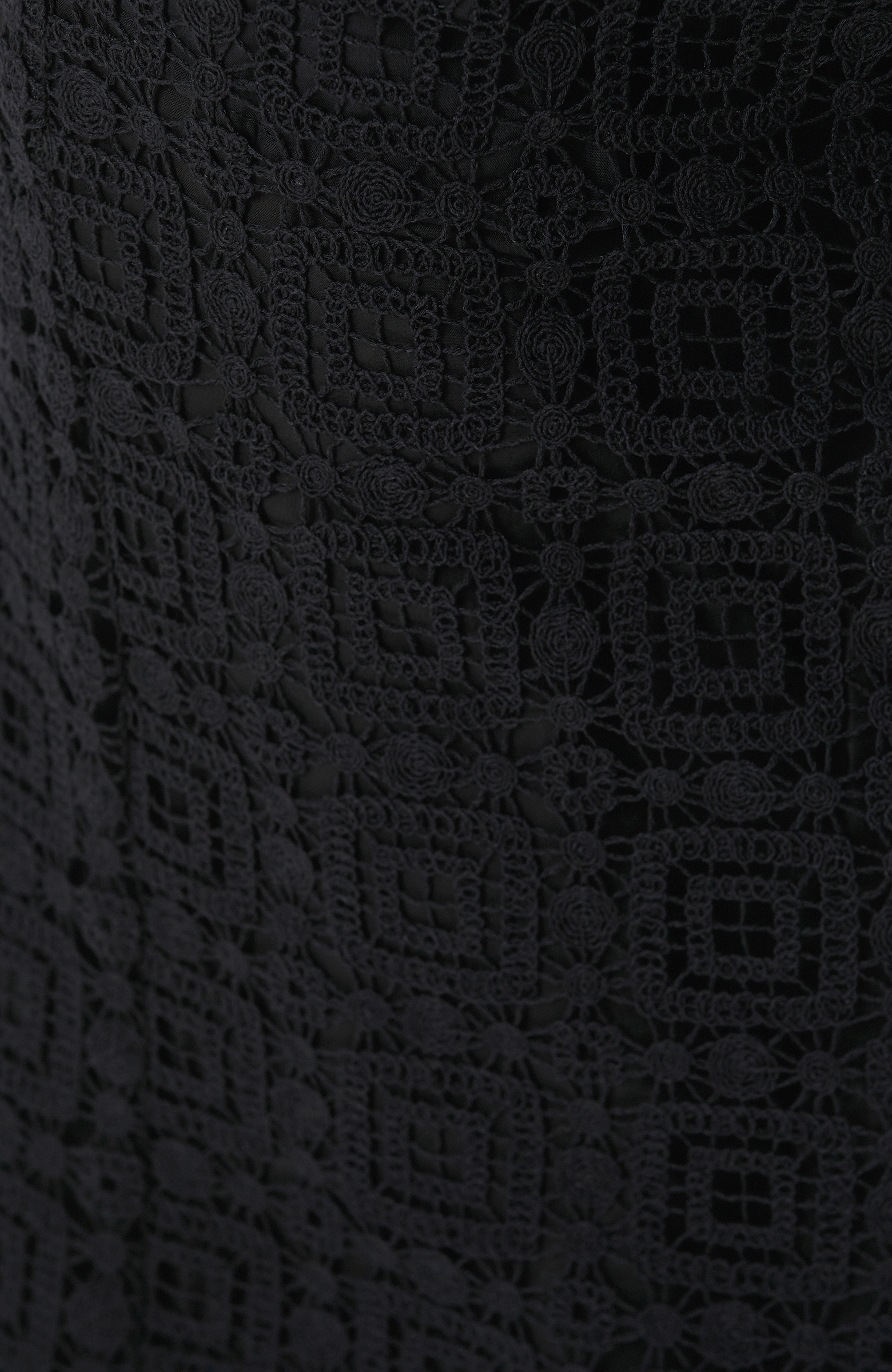 Siyah Midi Kroşe Kalem Etek