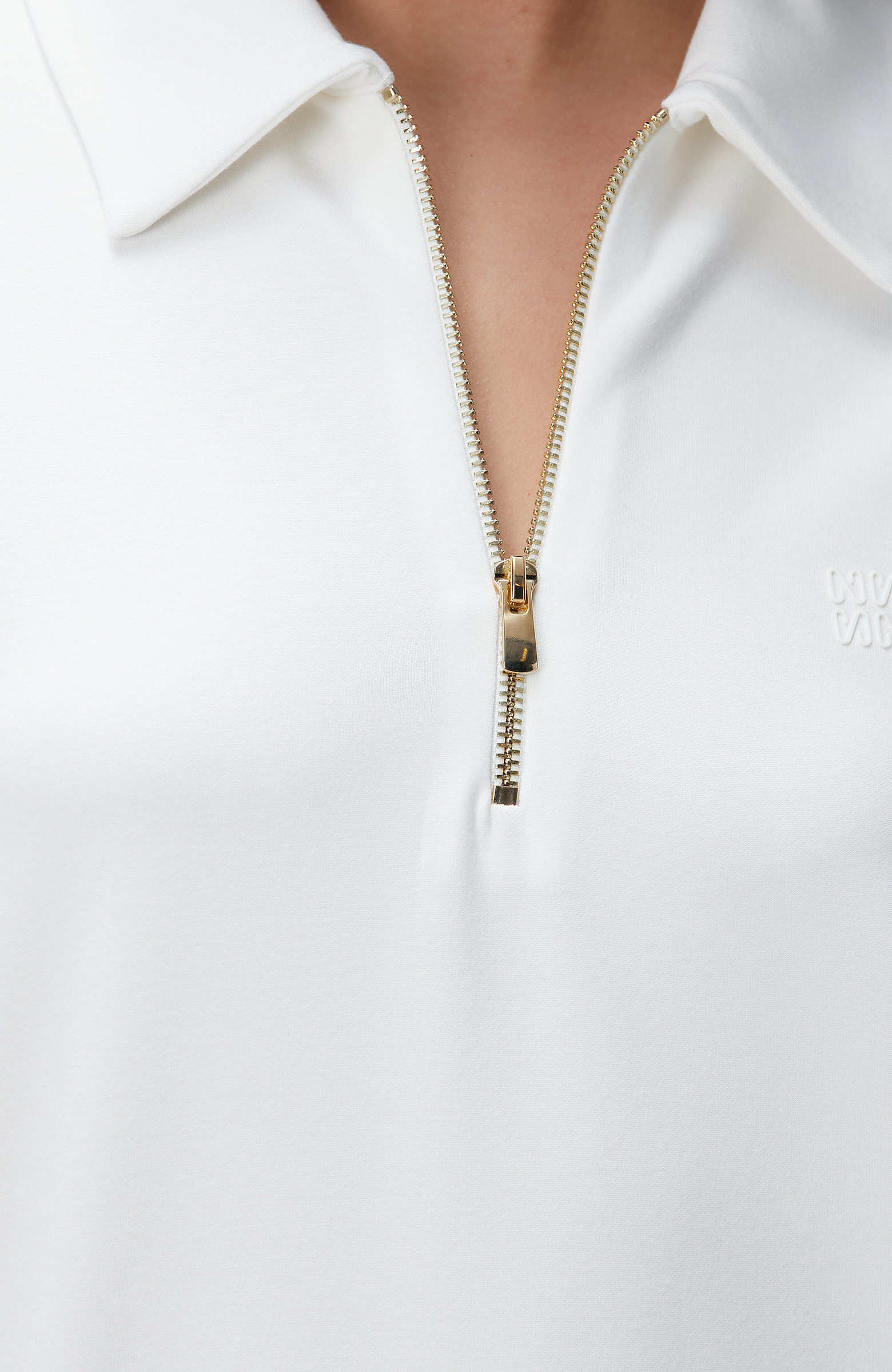 Kırık Beyaz Polo Yaka Elbise