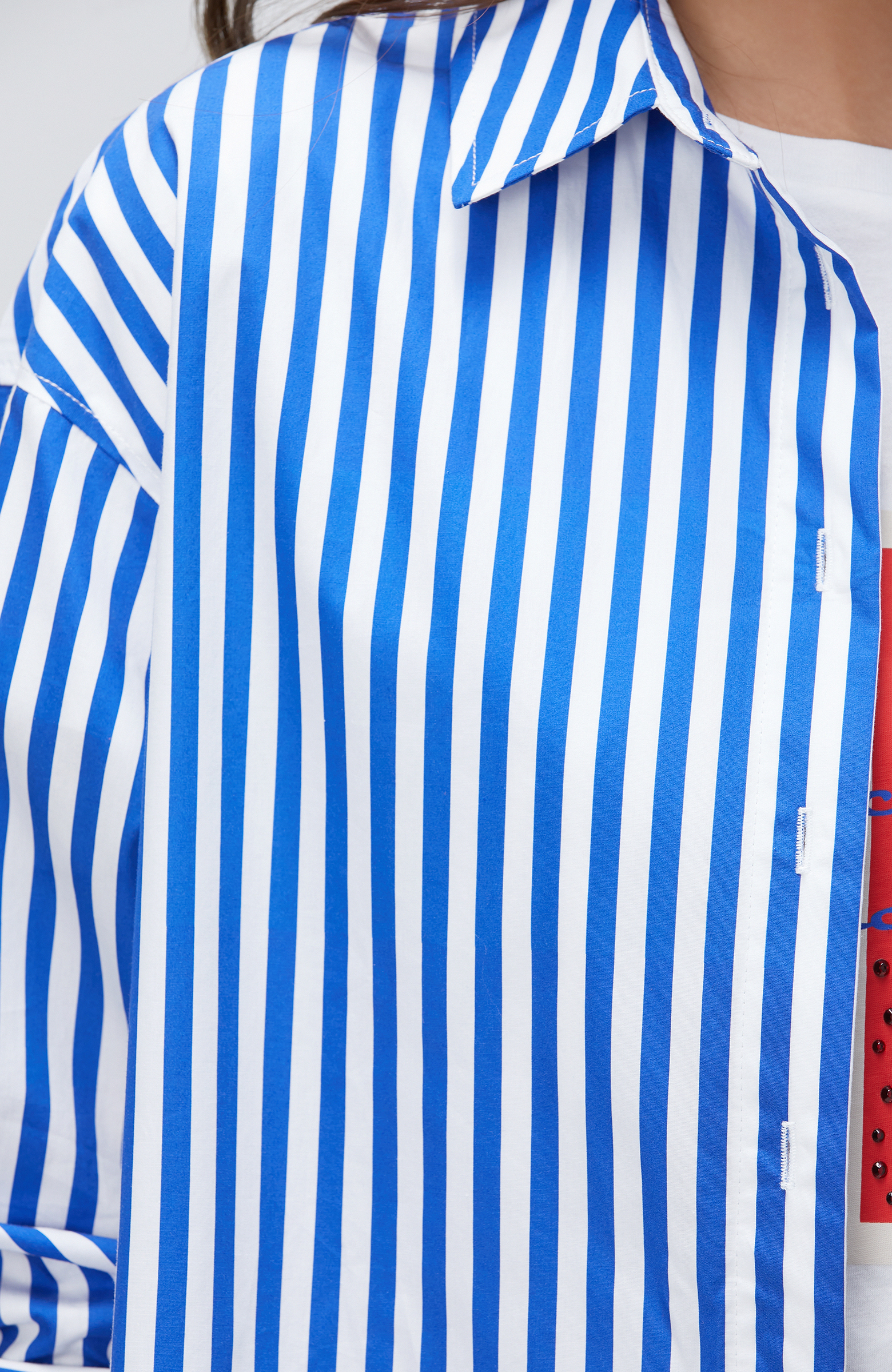 Saks Çizgili Gömlek