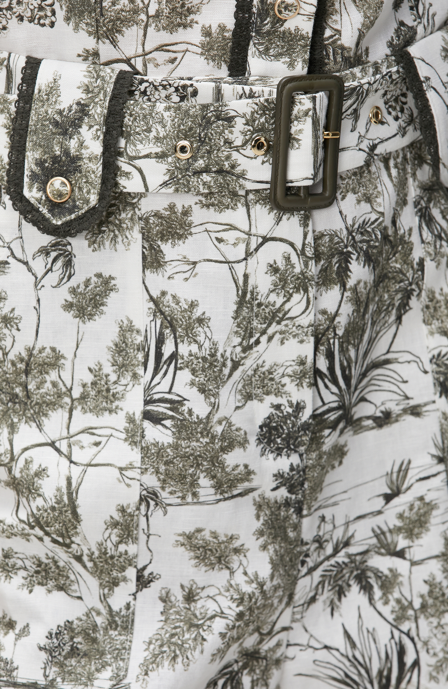 Haki Keten Karışımlı Tulum