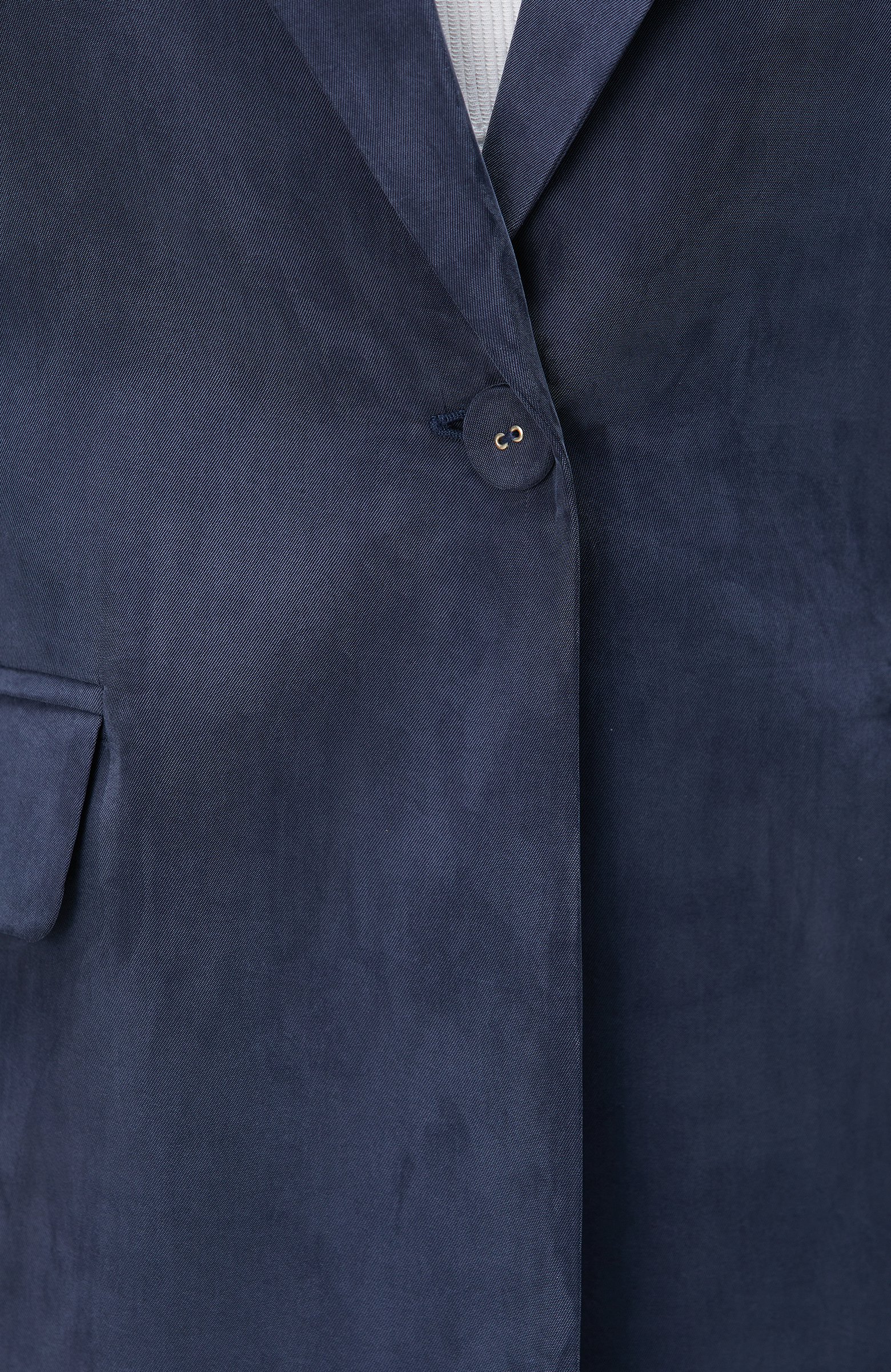 Lacivert Cupro Blazer Ceket