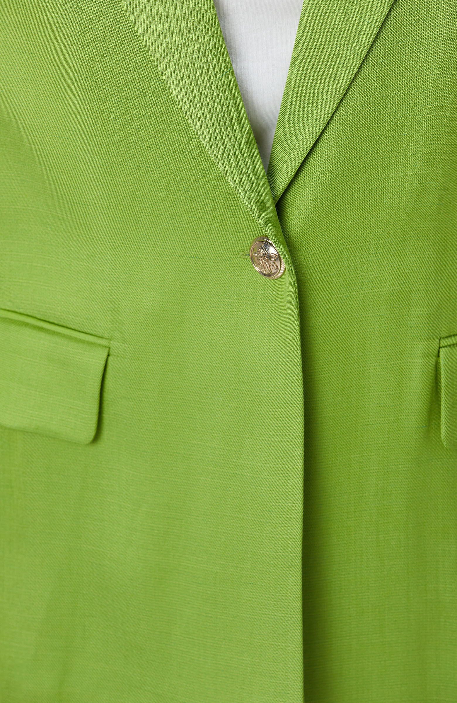 Fıstık Yeşili Keten Karışımlı Ceket