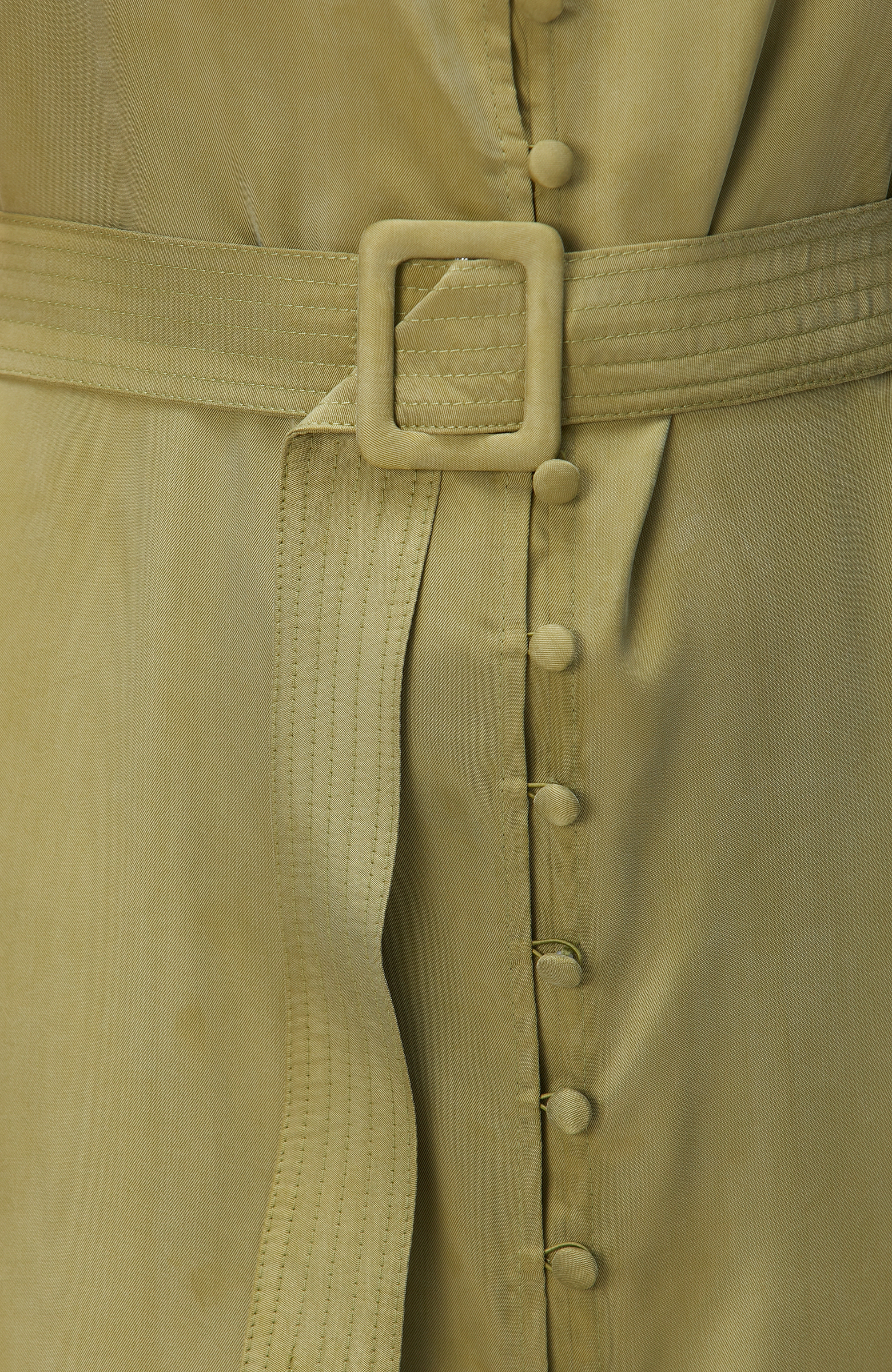 Yağ Yeşili Midi Elbise