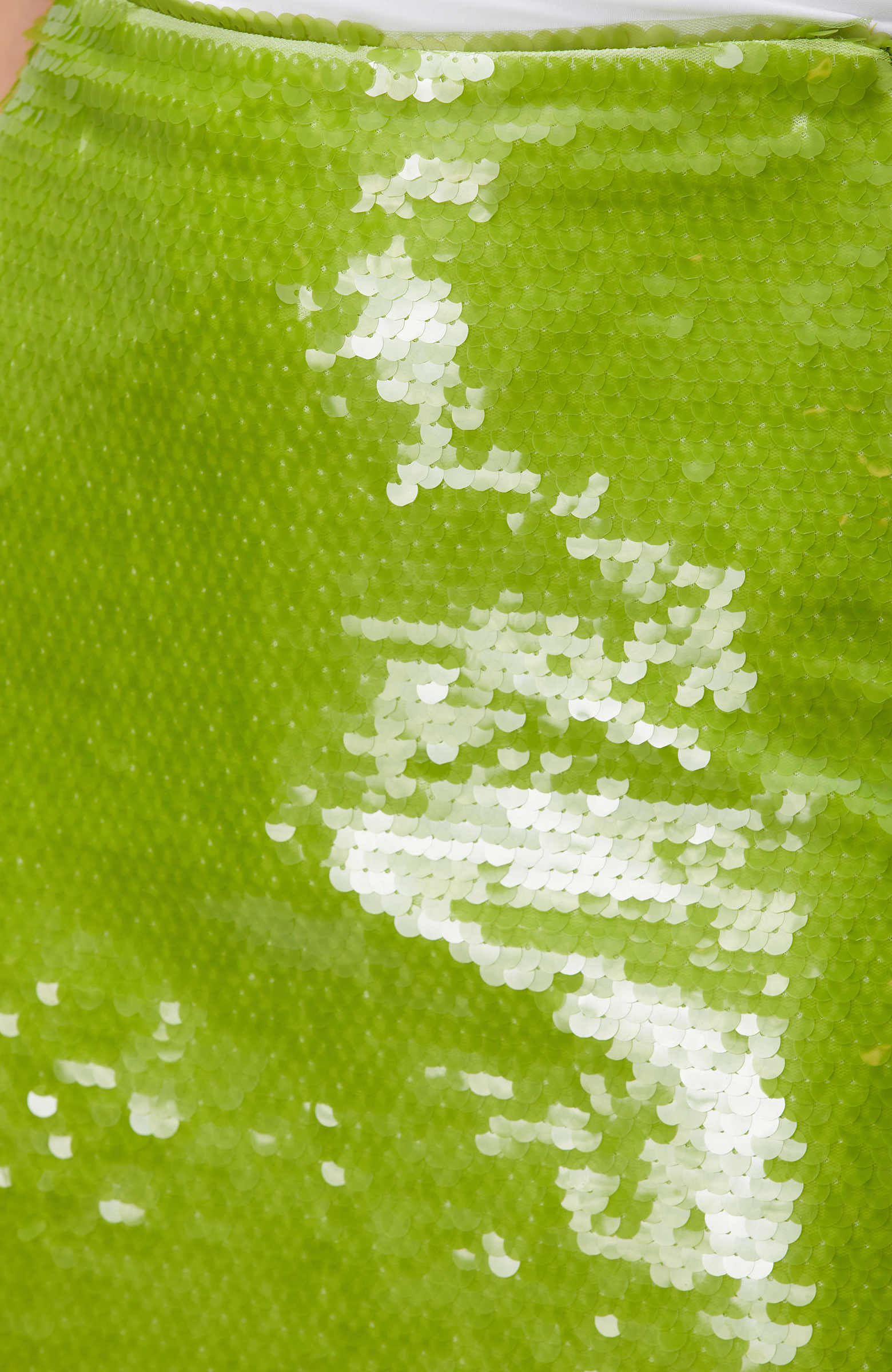 Yeşil Payetli Mini Etek