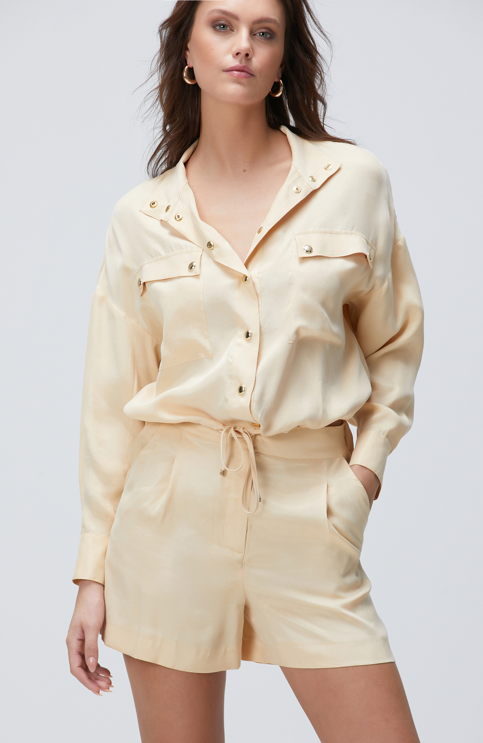 Açık Bej Cupro Gömlek