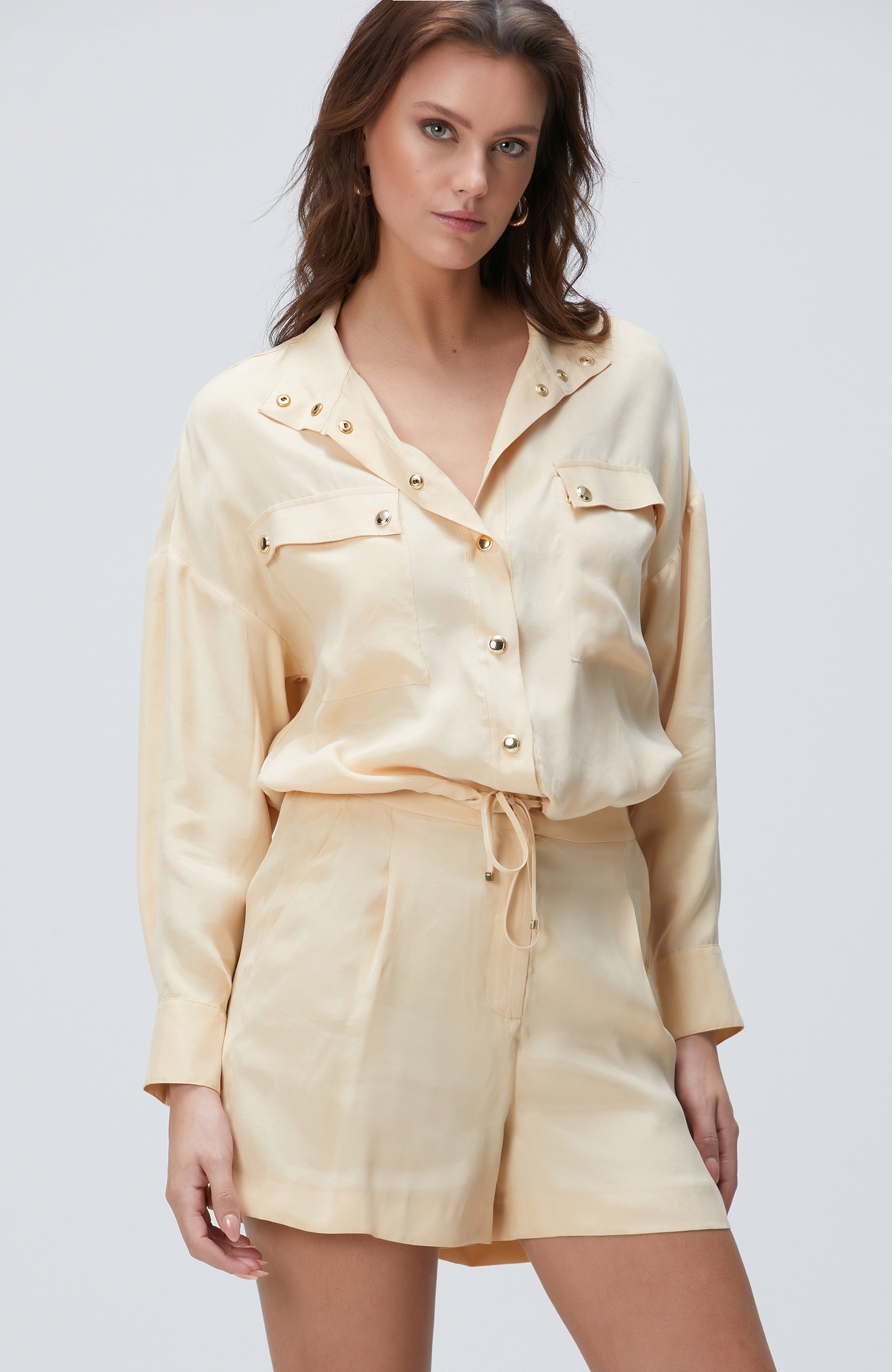 Açık Bej Cupro Gömlek