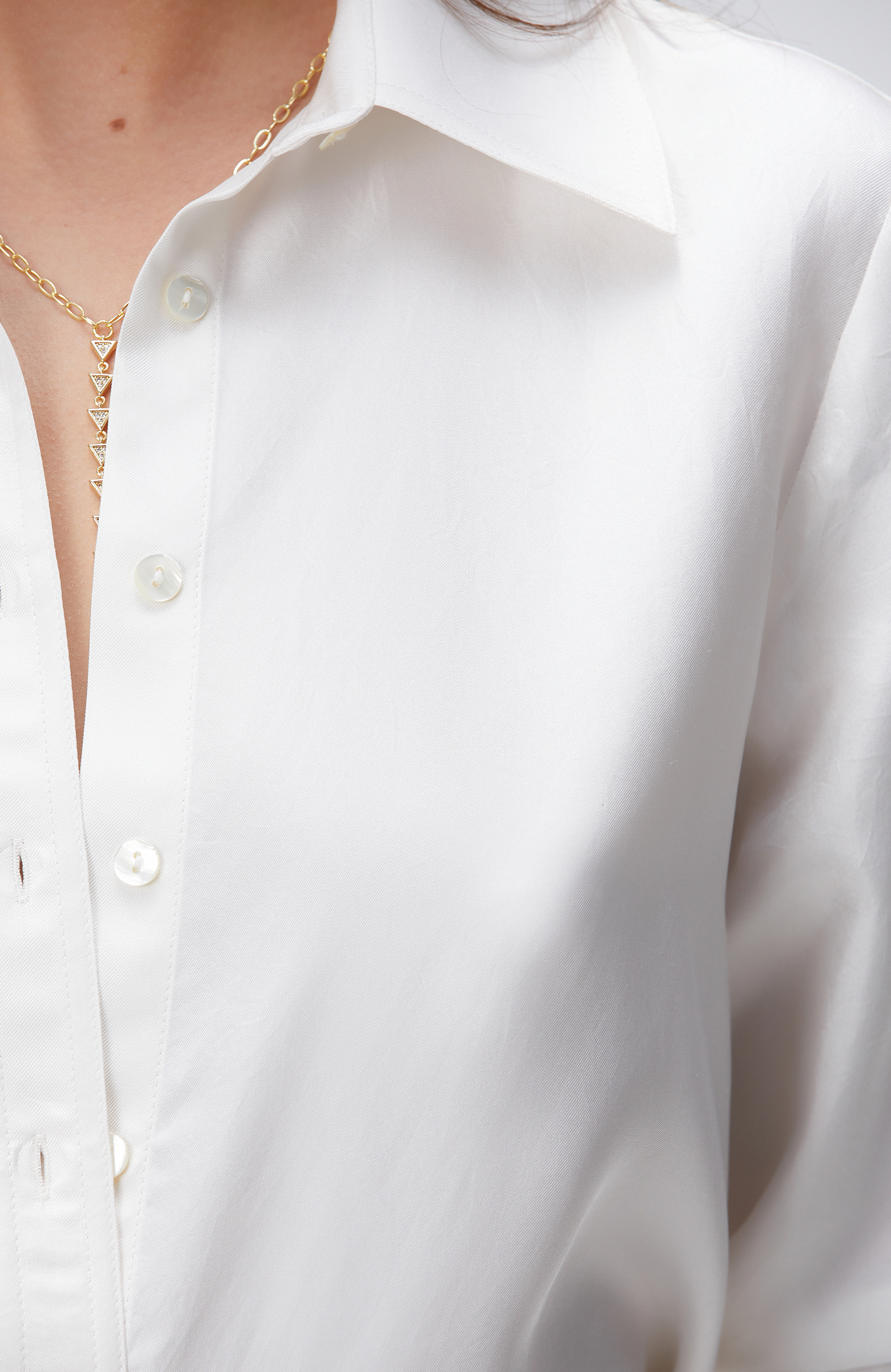 Limited Kırık Beyaz İpek Twill Gömlek