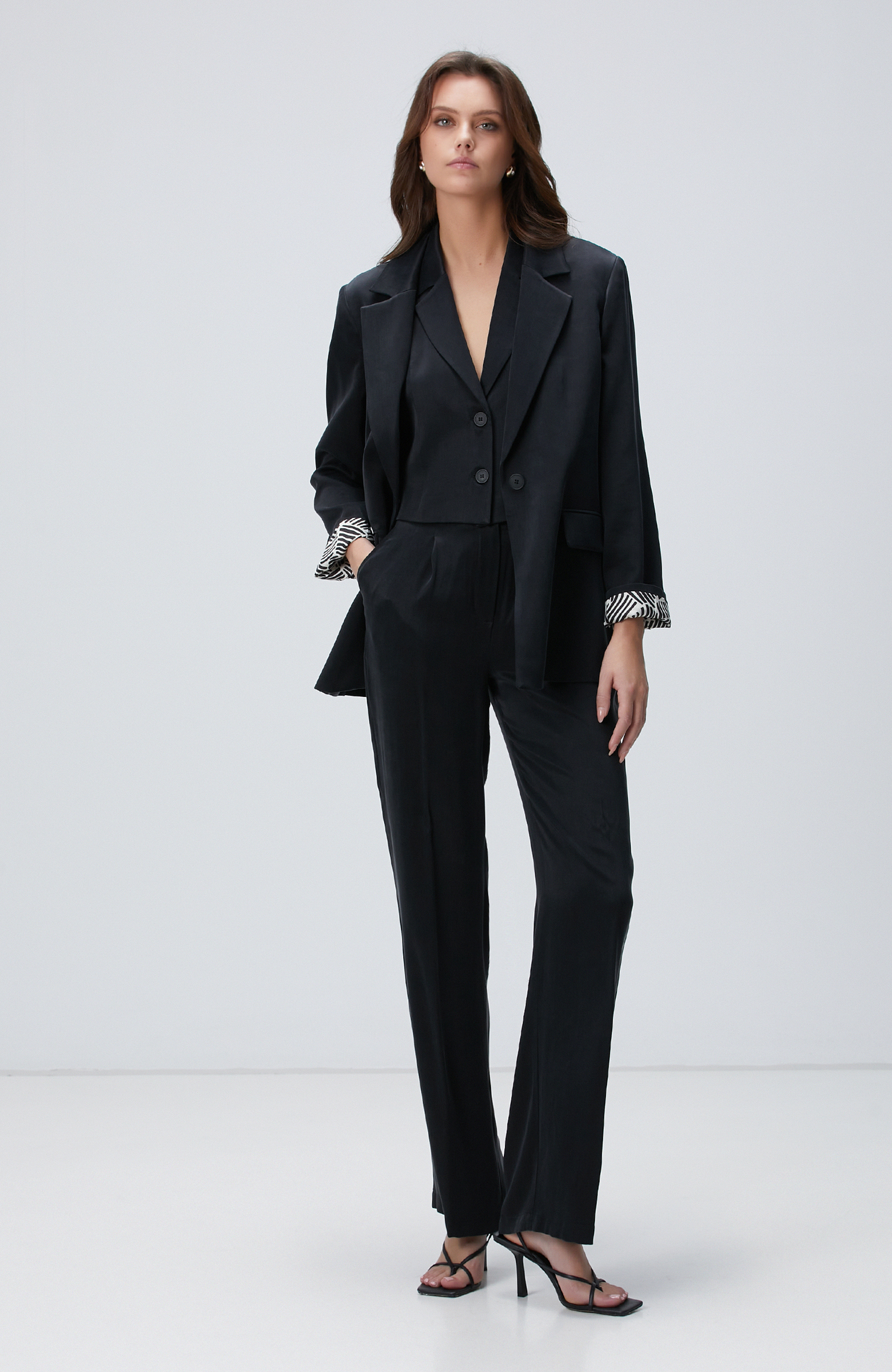 Siyah Cupro Pantolon