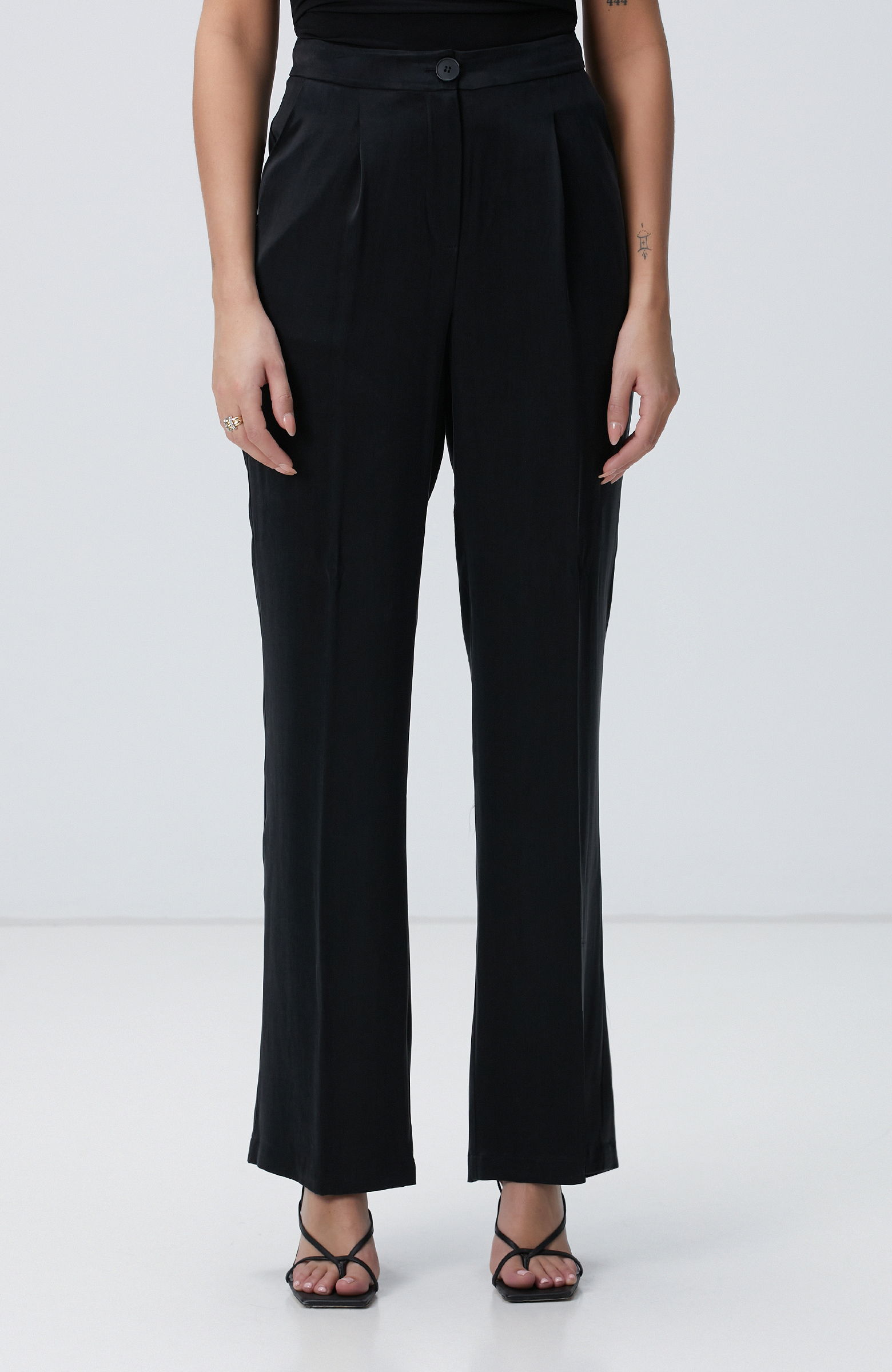 Siyah Cupro Pantolon