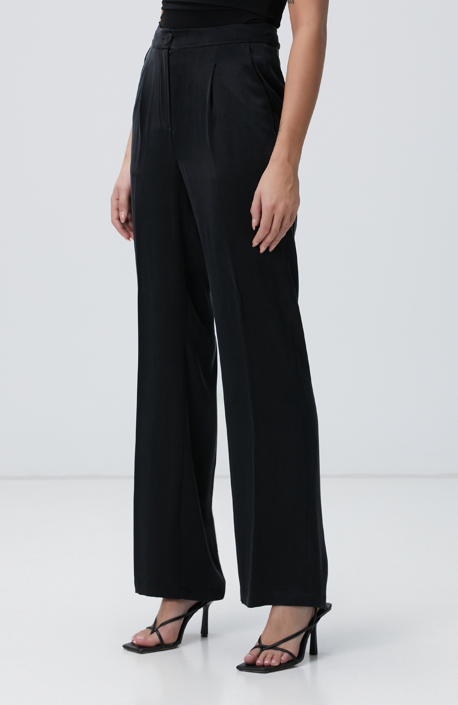 Siyah Cupro Pantolon