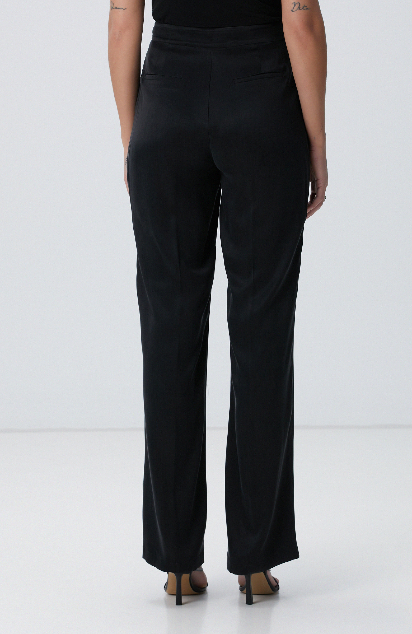 Siyah Cupro Pantolon