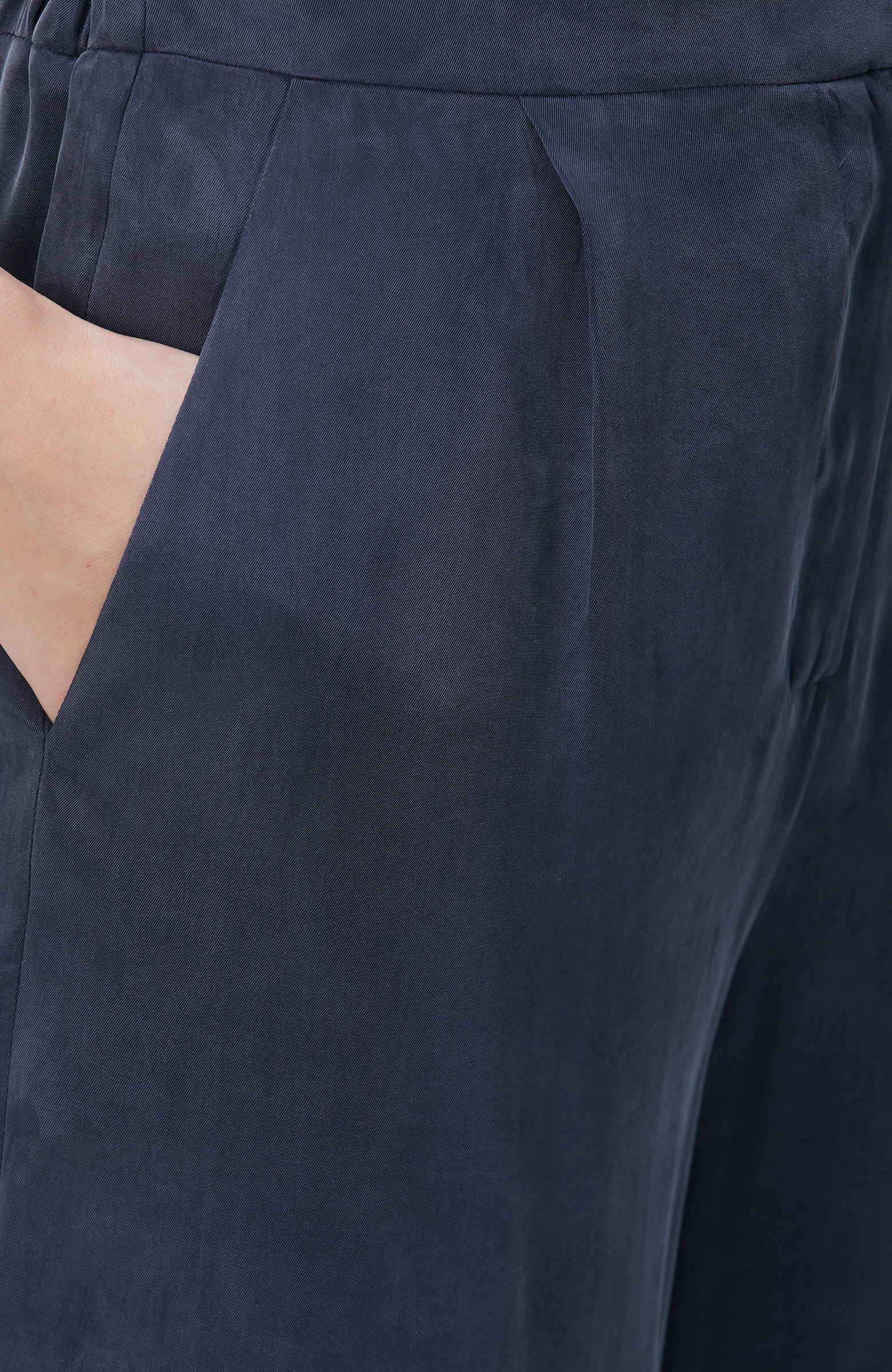 Lacivert Cupro Pantolon