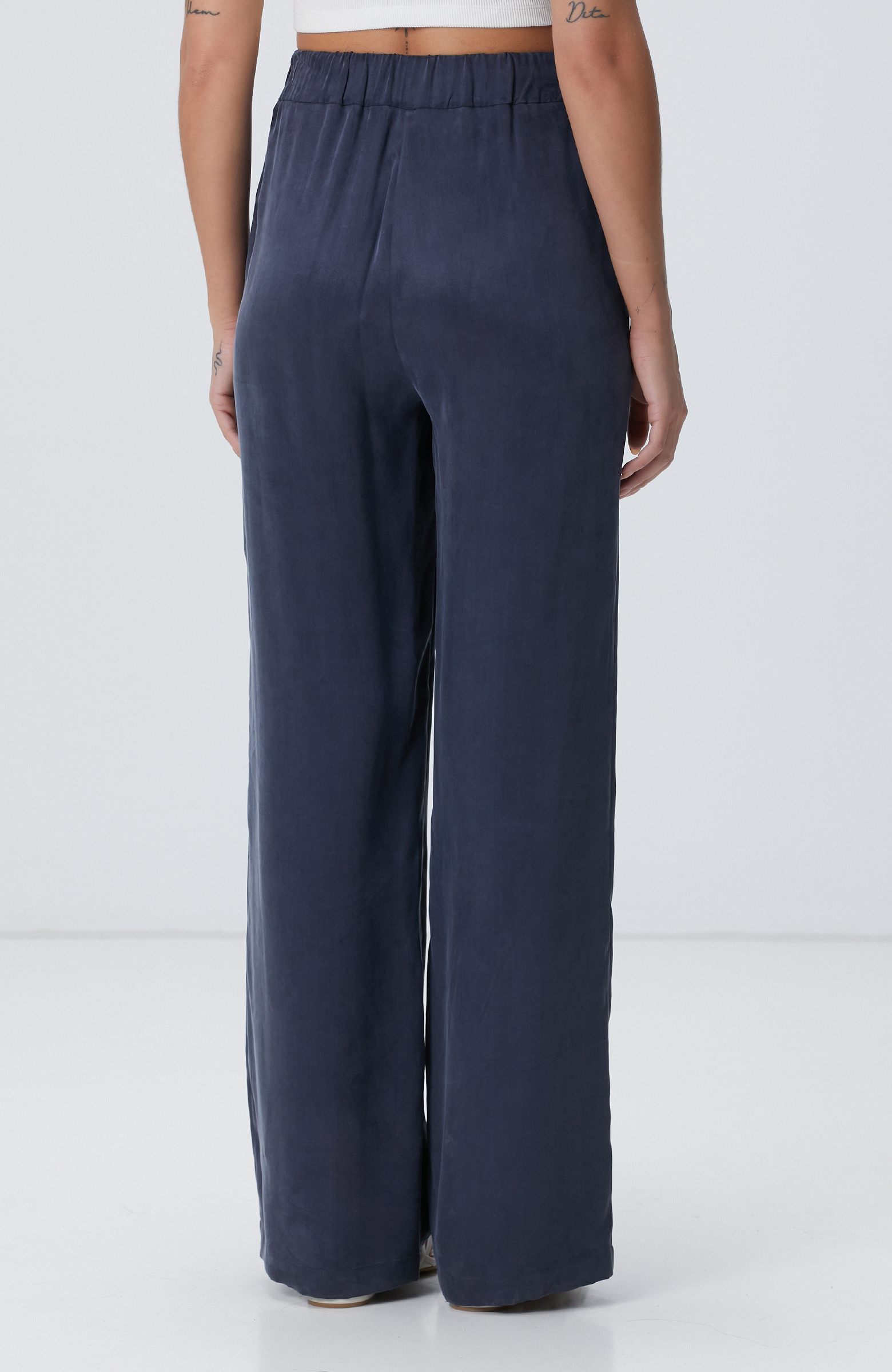 Lacivert Cupro Pantolon