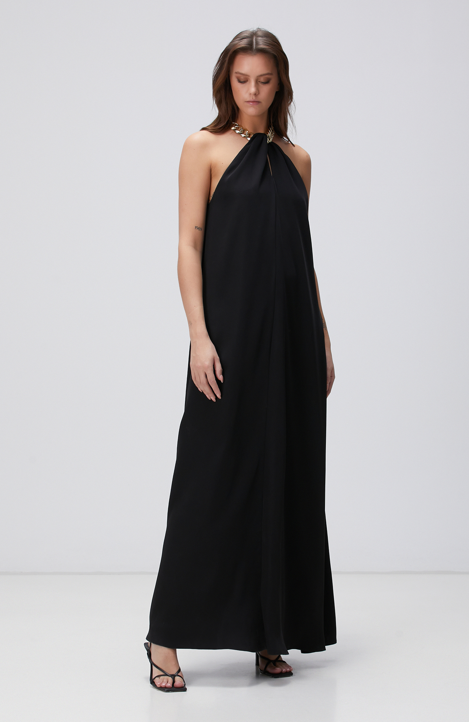 Siyah Maxi Abiye Elbise