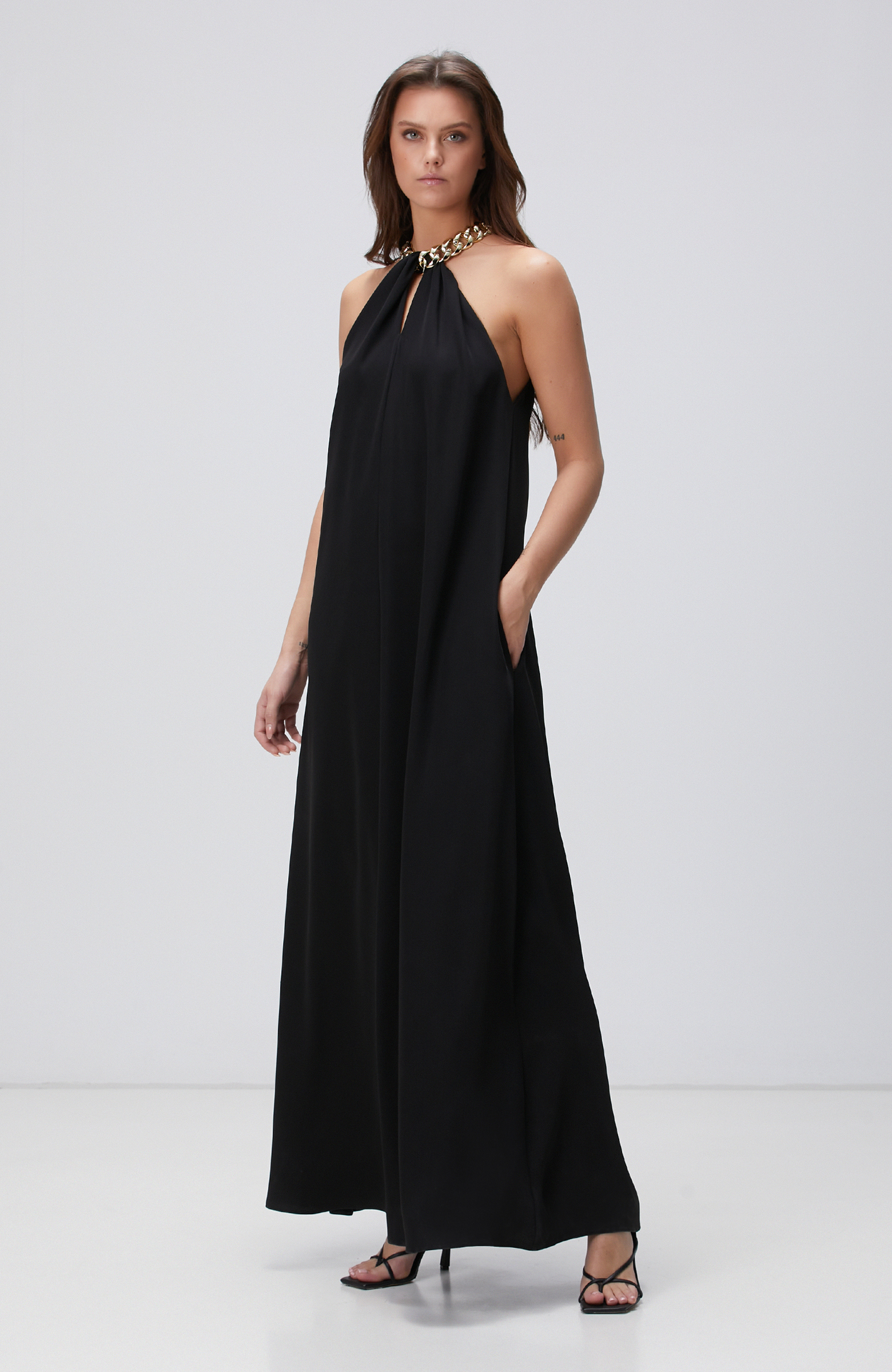 Siyah Maxi Abiye Elbise