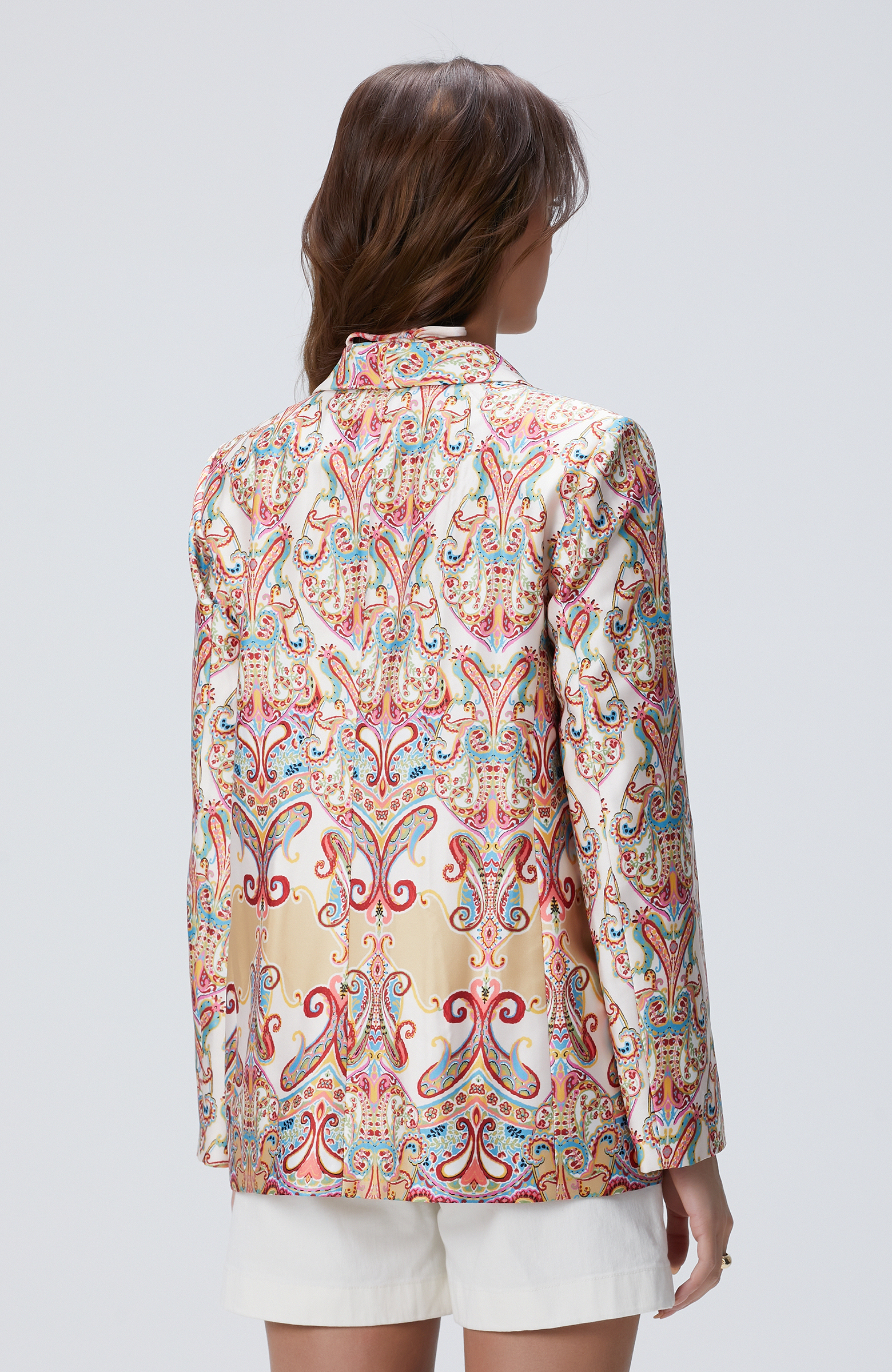 Bej Şal Desenli Ceket