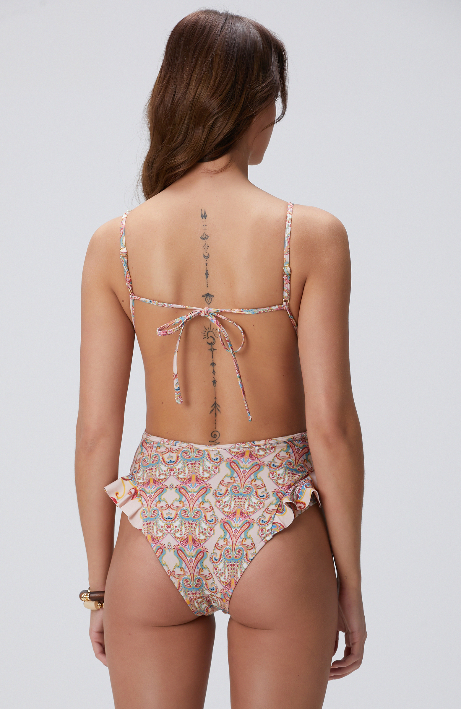 Bej Volan Detaylı Mayo