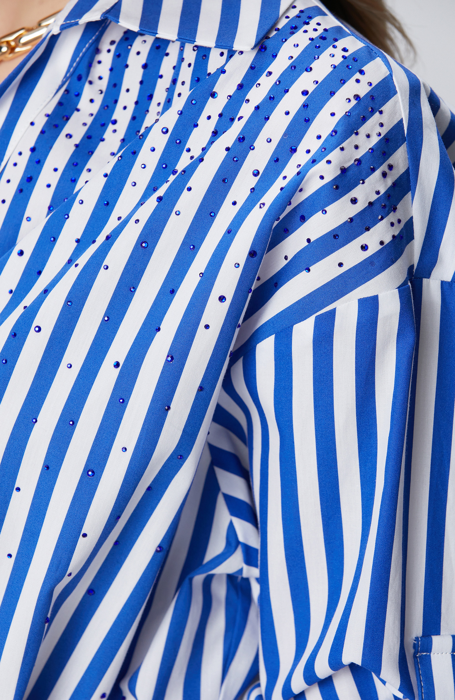 Saks Beyaz Taş Baskılı Midi Elbise