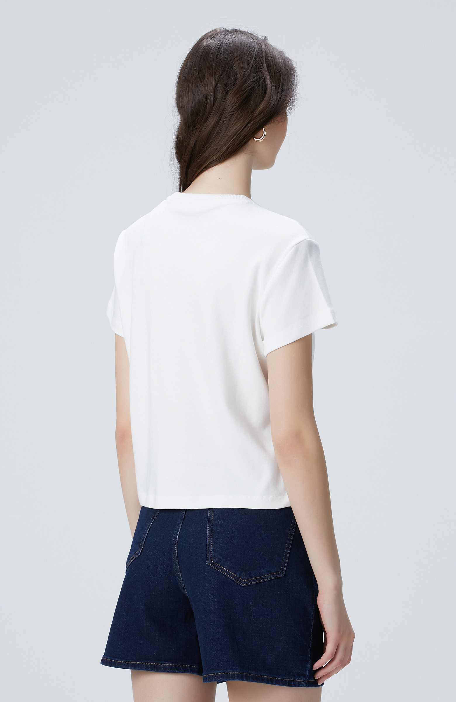 Kırık Beyaz Baskılı T-shirt