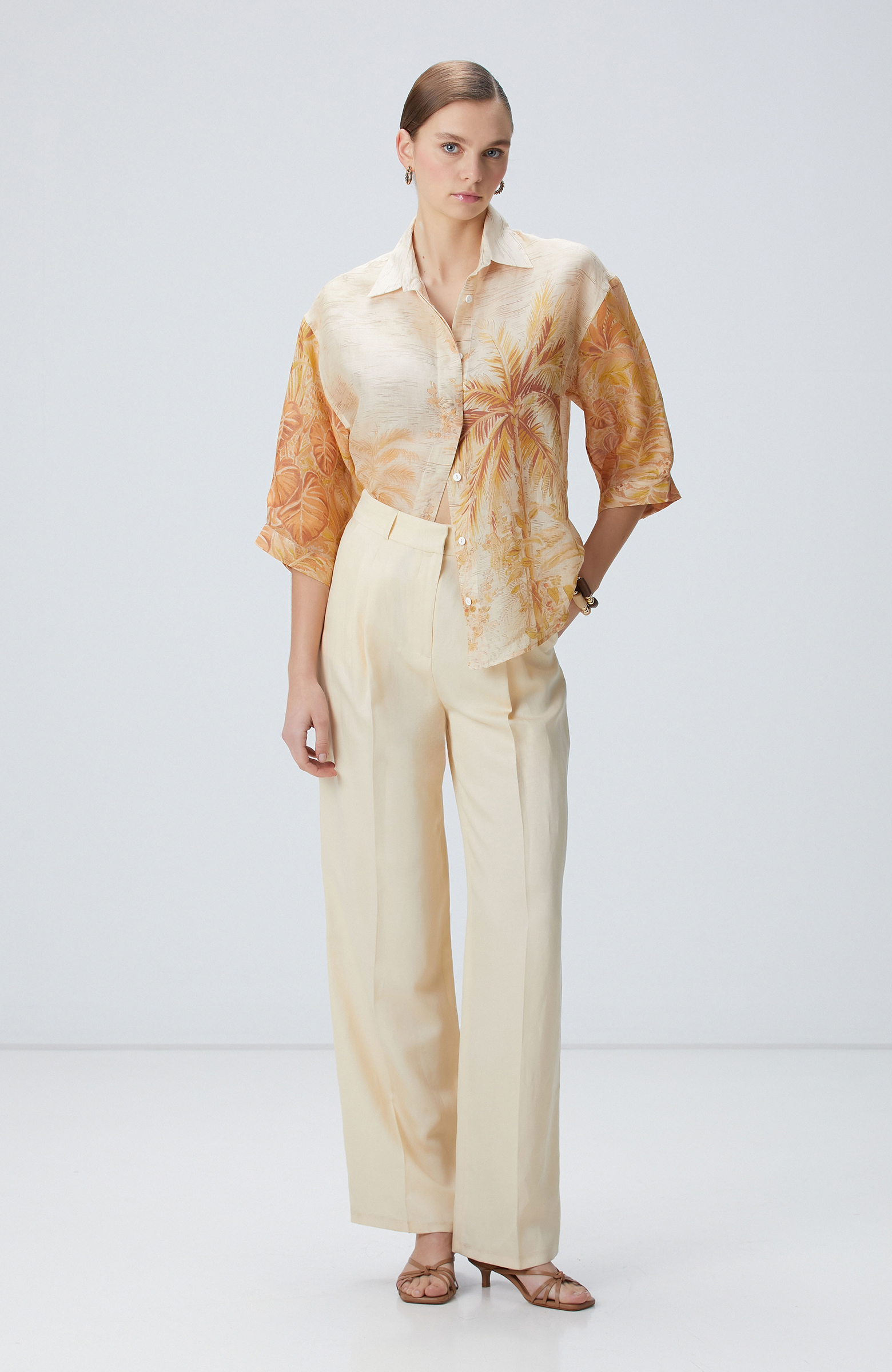 Limited Sarı Desenli Gömlek